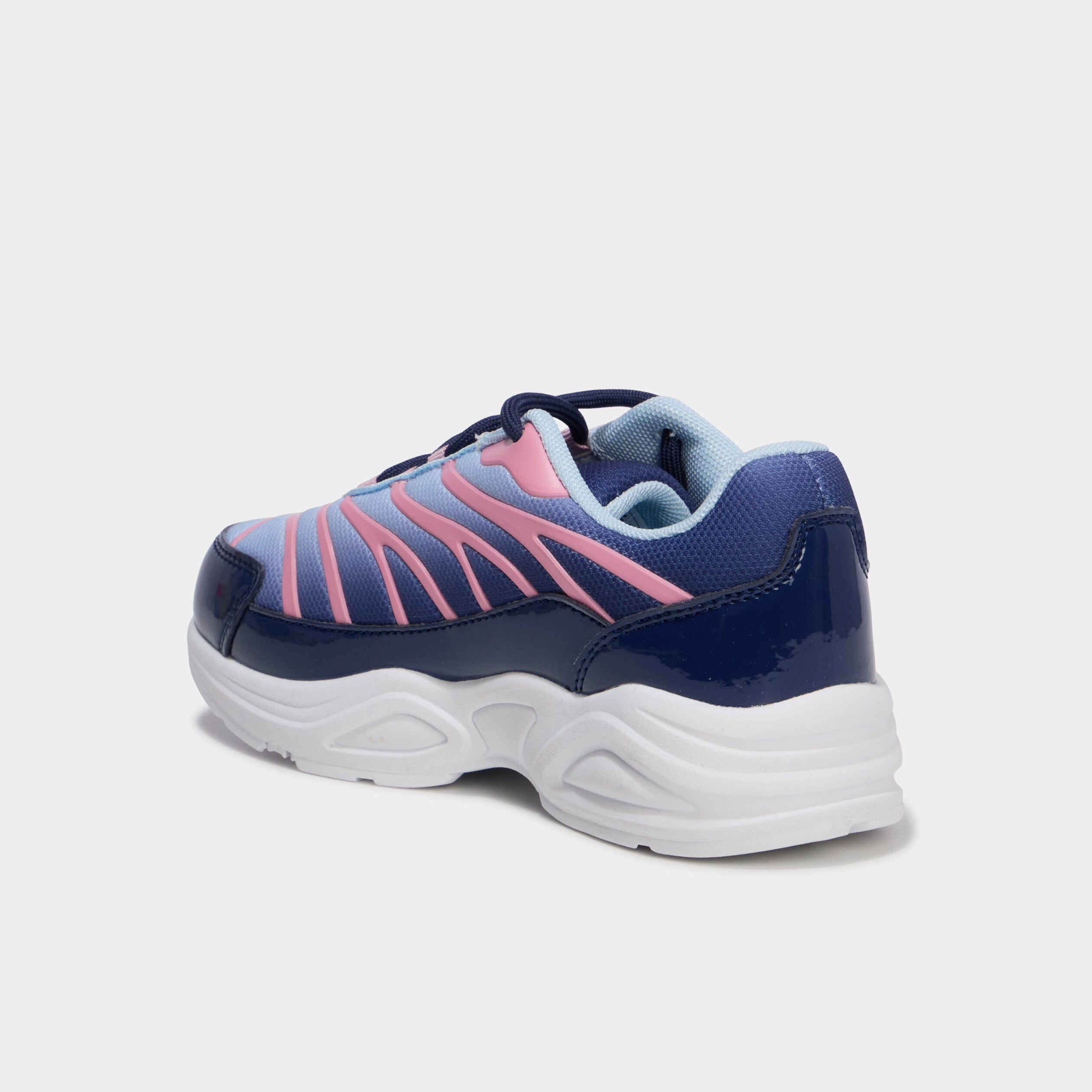 Baskets running &agrave; lacets bleu marine fille