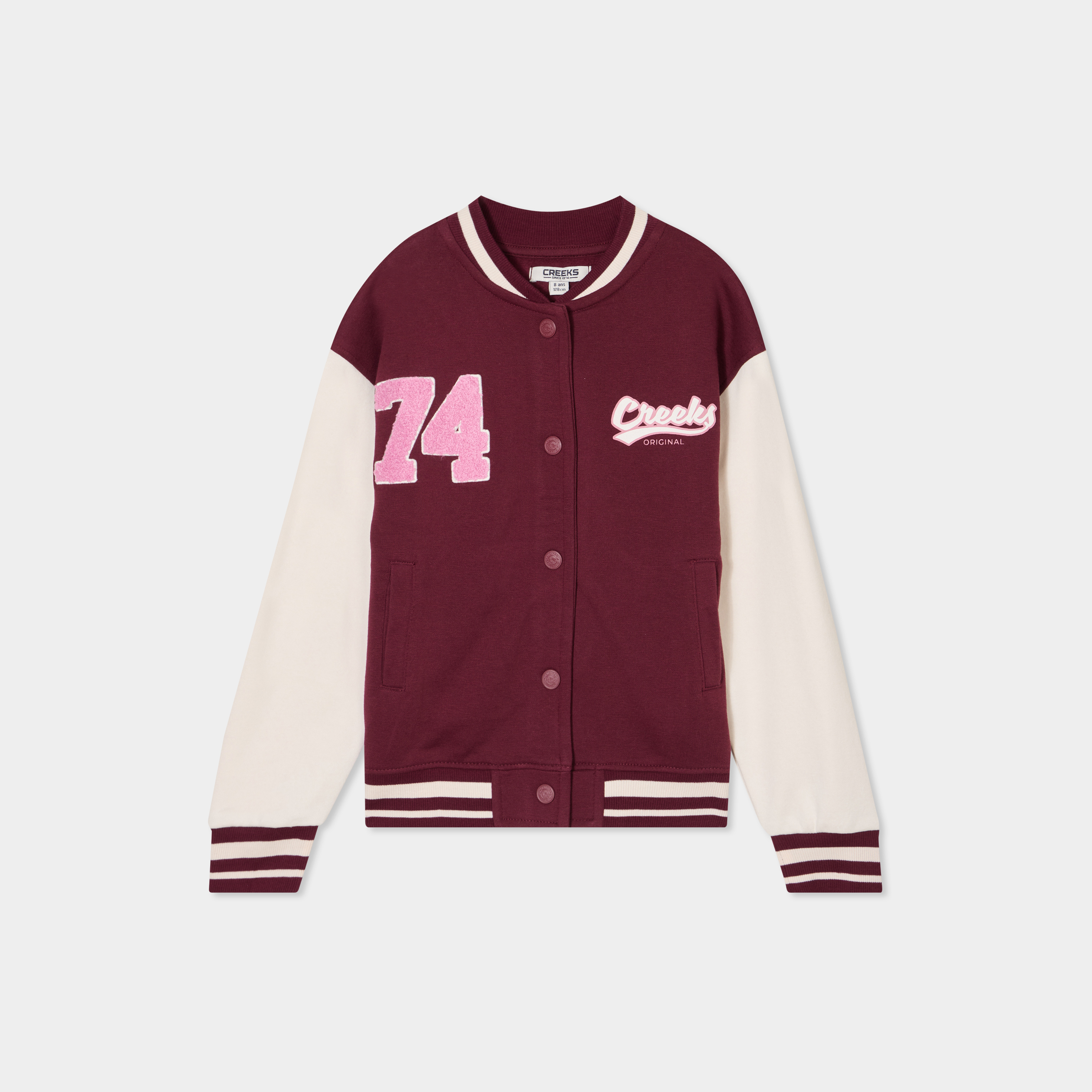 Gilet teddy boutonn&eacute; coton majoritaire bordeaux fille
