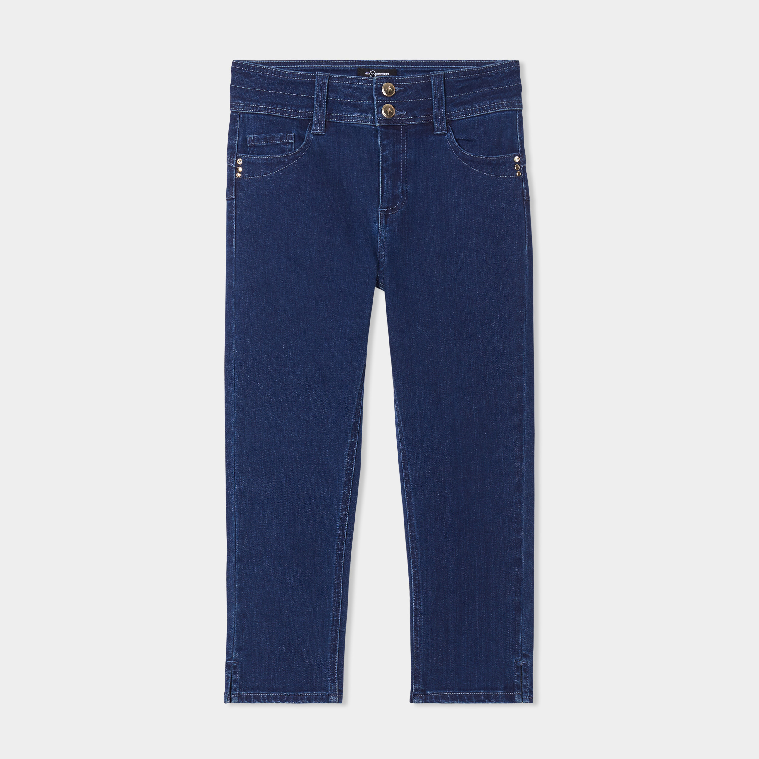 Pantacourt en jean slim Mosquitos denim double stone femme