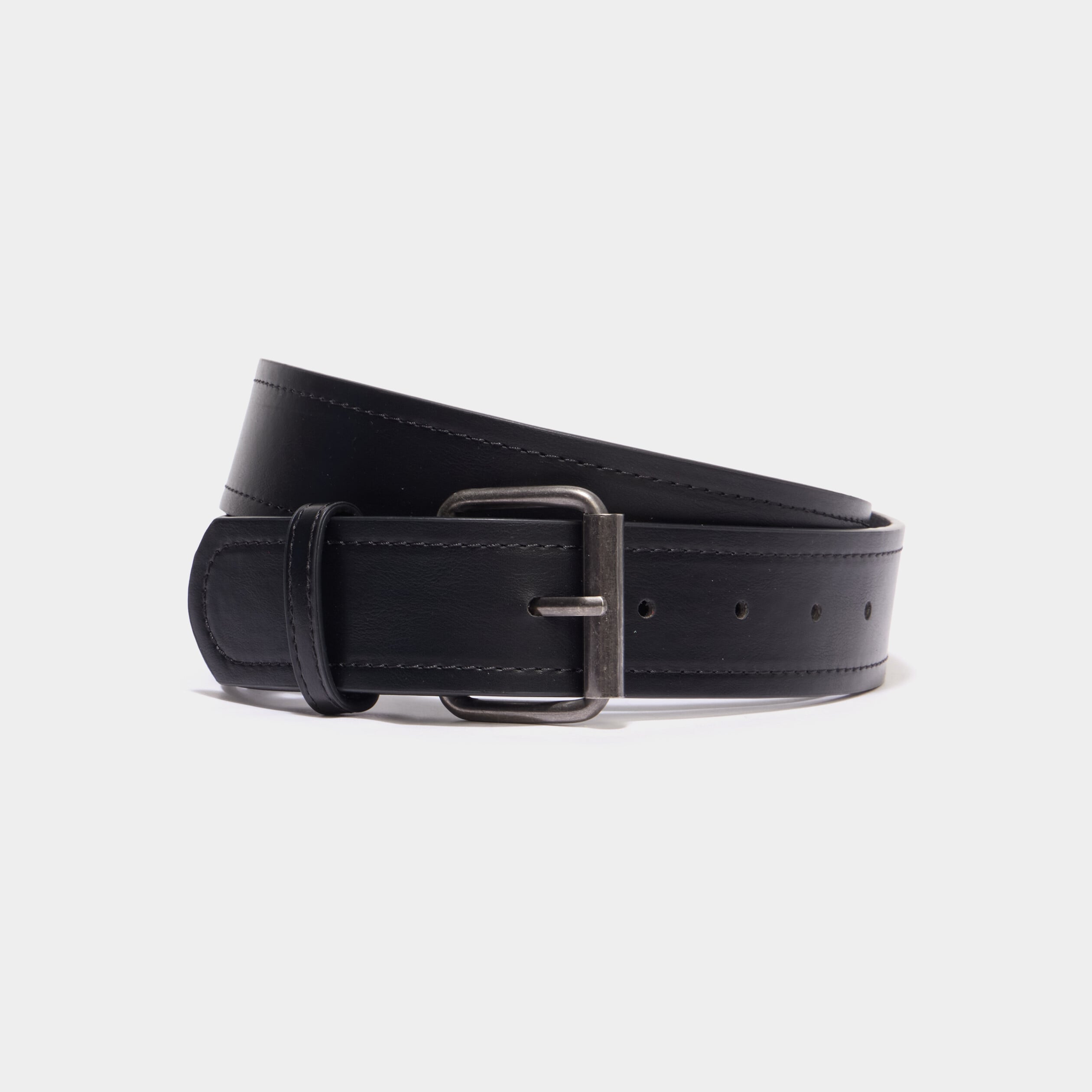 Ceinture &agrave; boucle carr&eacute;e noir homme