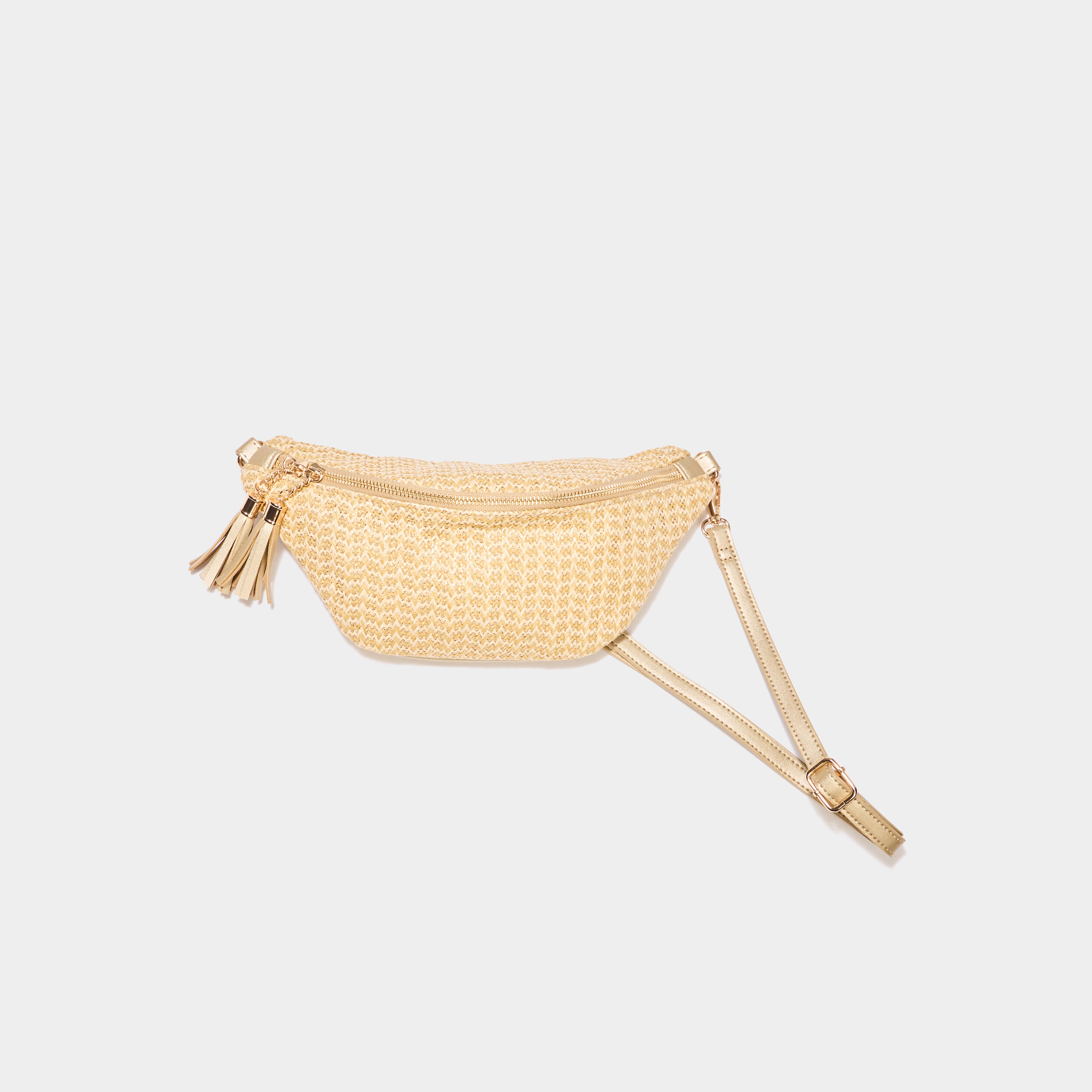 sac banane effet tresse sable femme Sac banane effet tressé sable femme