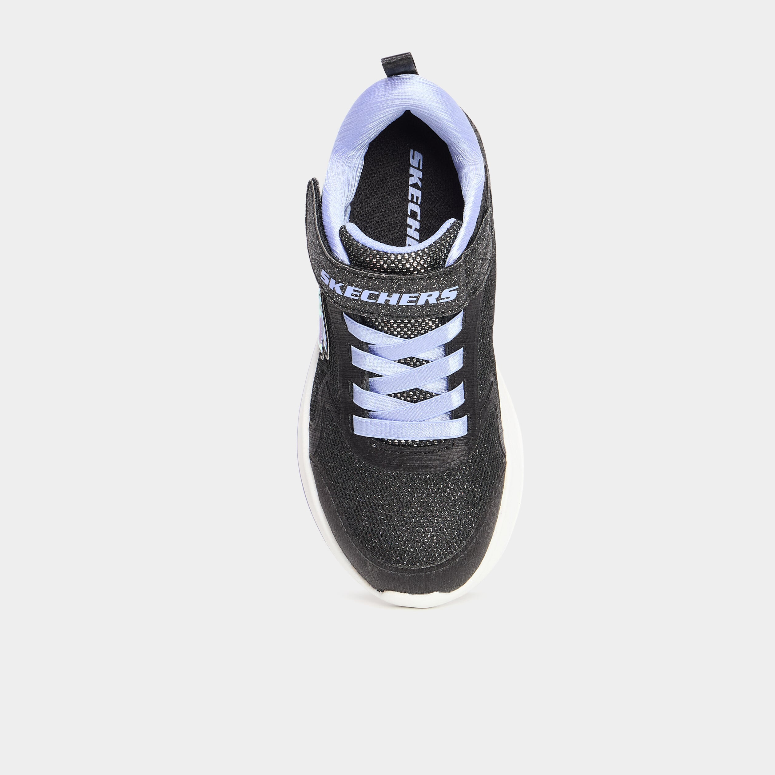 Baskets running &agrave; scratchs Skechers Wave noir fille