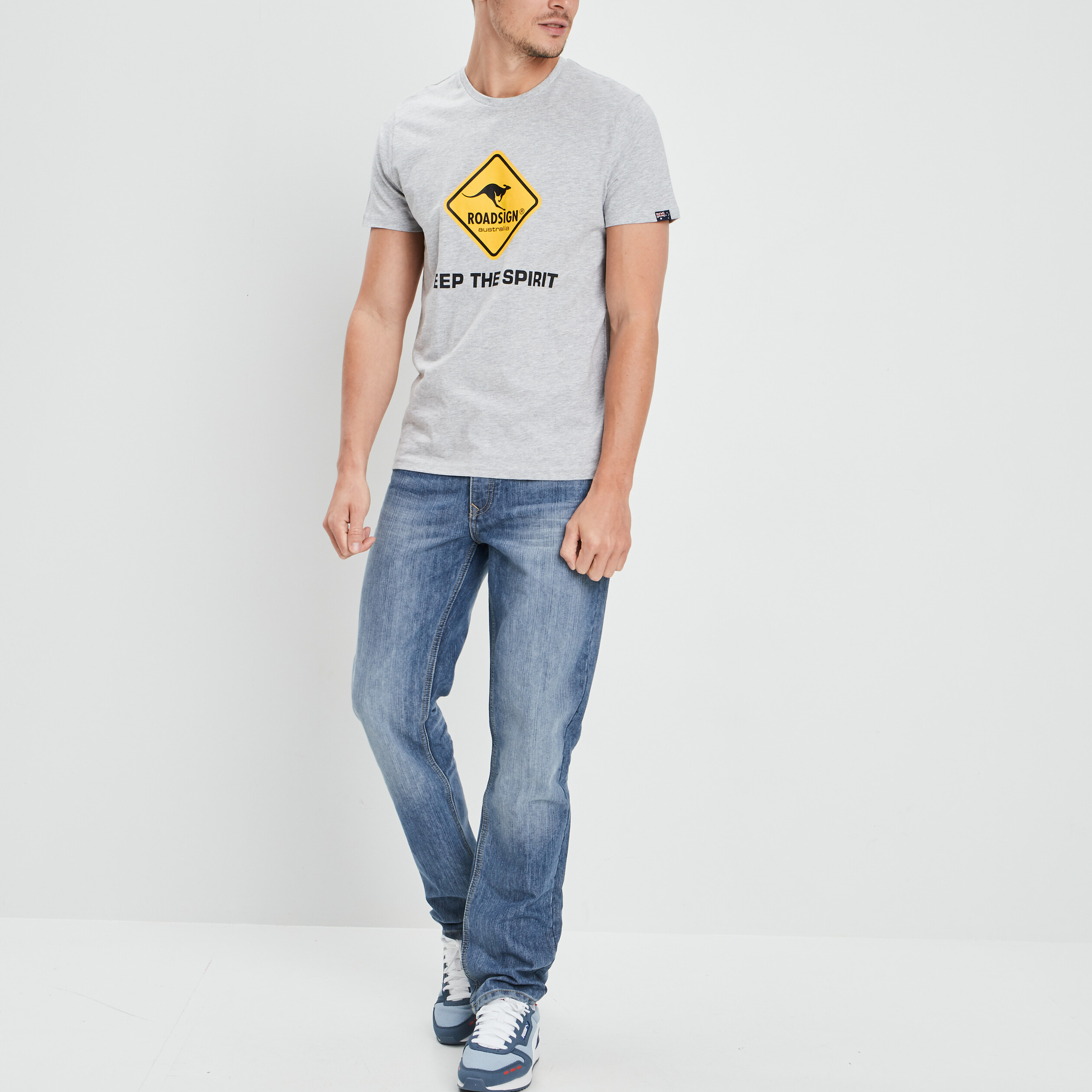 jeans regular 5 poches denim bleach homme Jeans regular 5 poches denim bleach homme