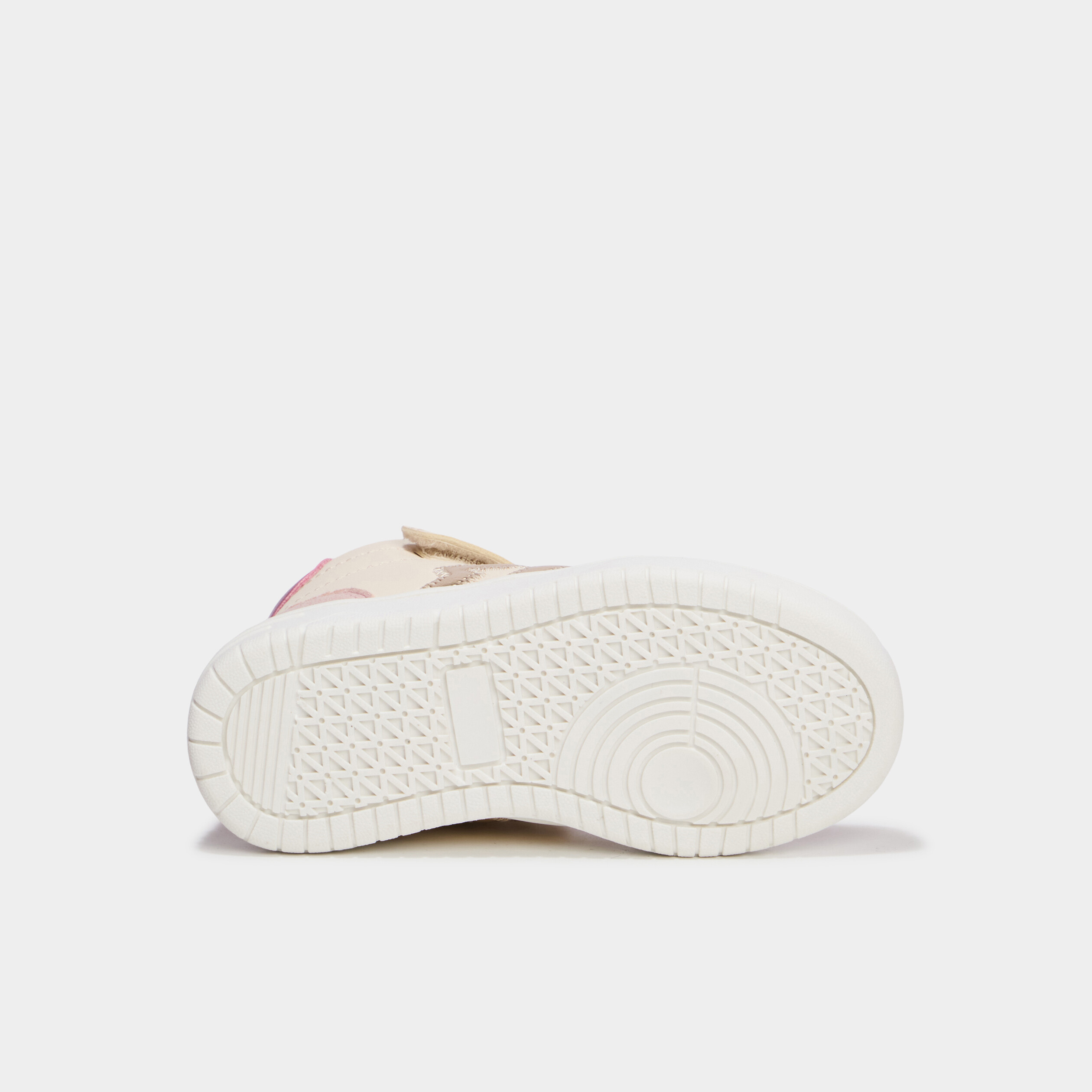 Baskets montantes &agrave; scratchs creme fille
