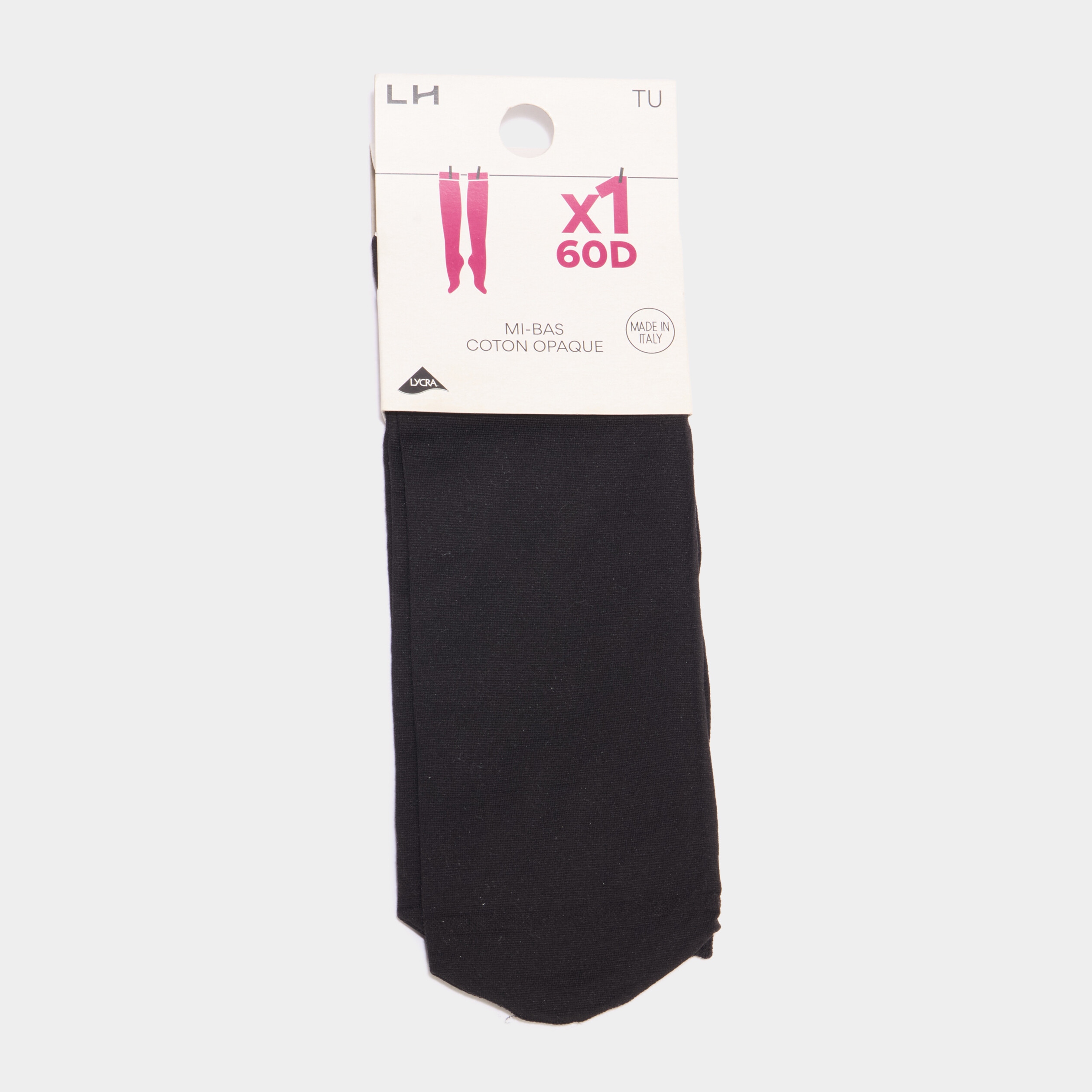 Mi-bas opaques noir femme