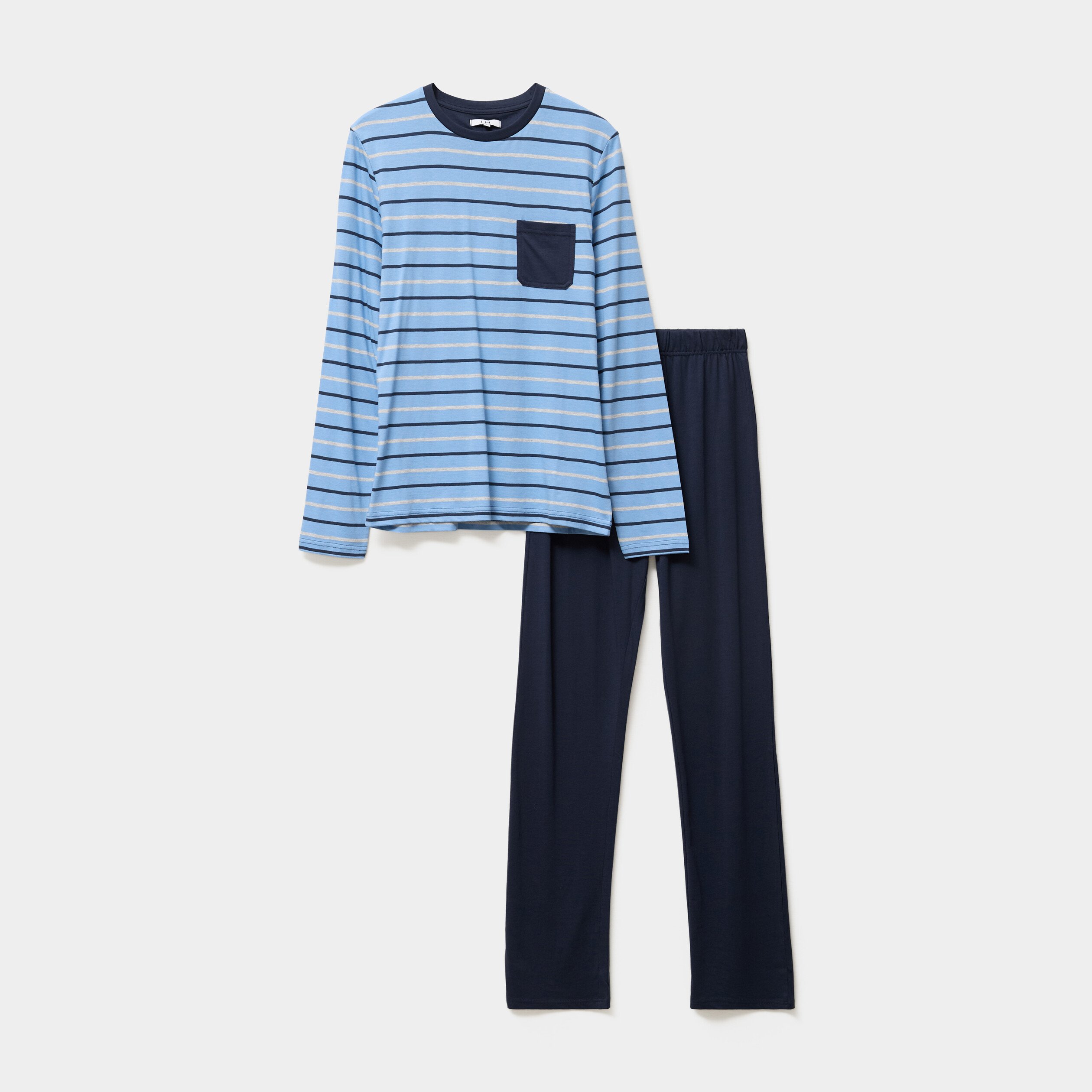 ensemble pyjama 2 pieces coton bleu marine homme Ensemble pyjama 2 pièces coton bleu marine homme