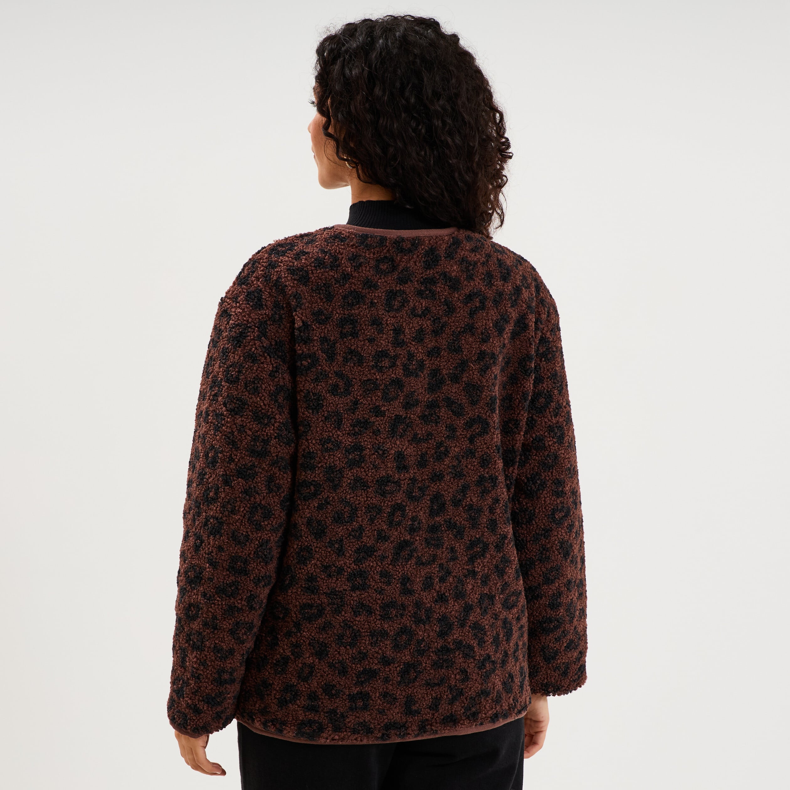 Veste polaire r&eacute;versible et matelass&eacute;e marron fonc&eacute; femme