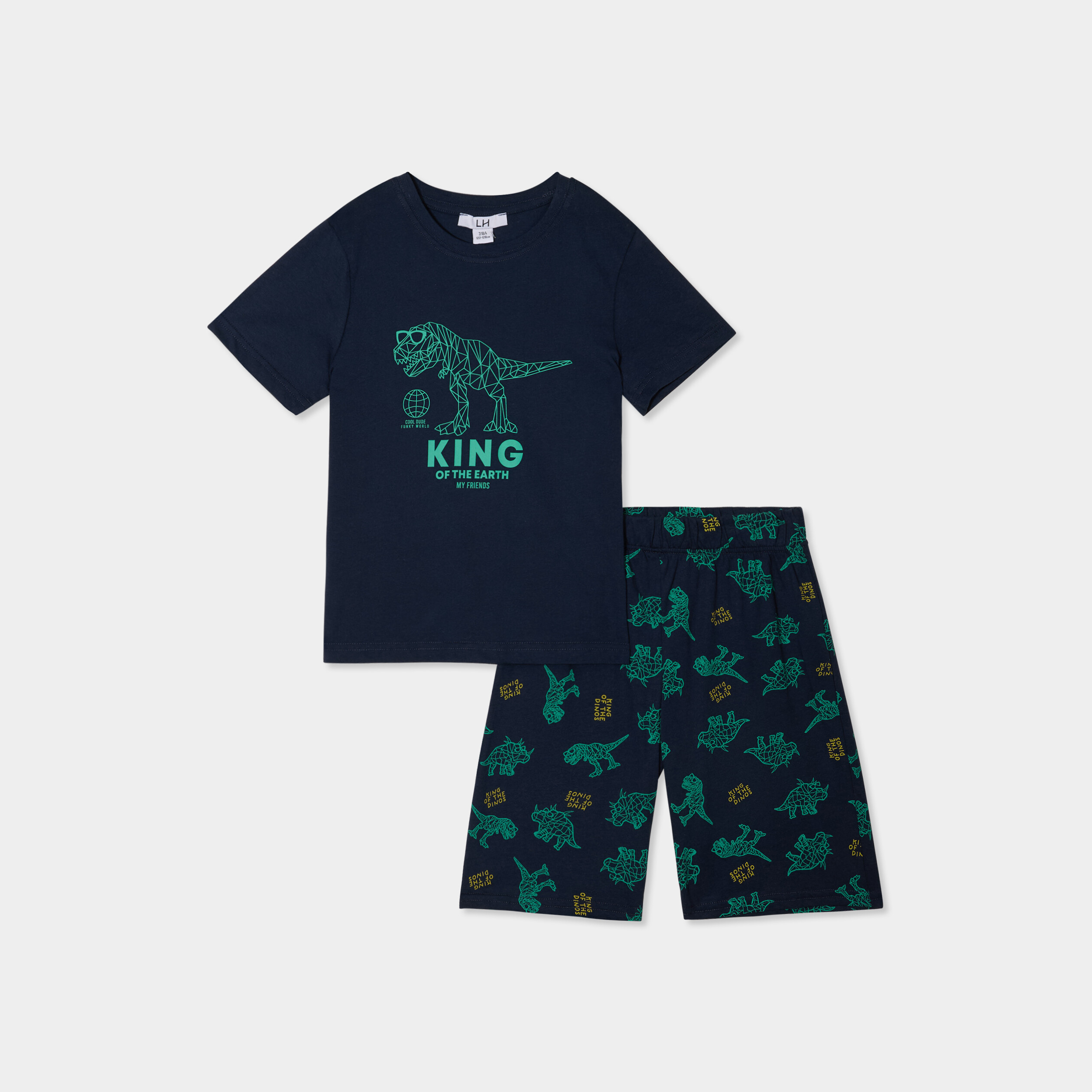ensemble pyjama short 2 pieces coton bleu marine garcon Ensemble pyjama short 2 pièces coton bleu marine garçon