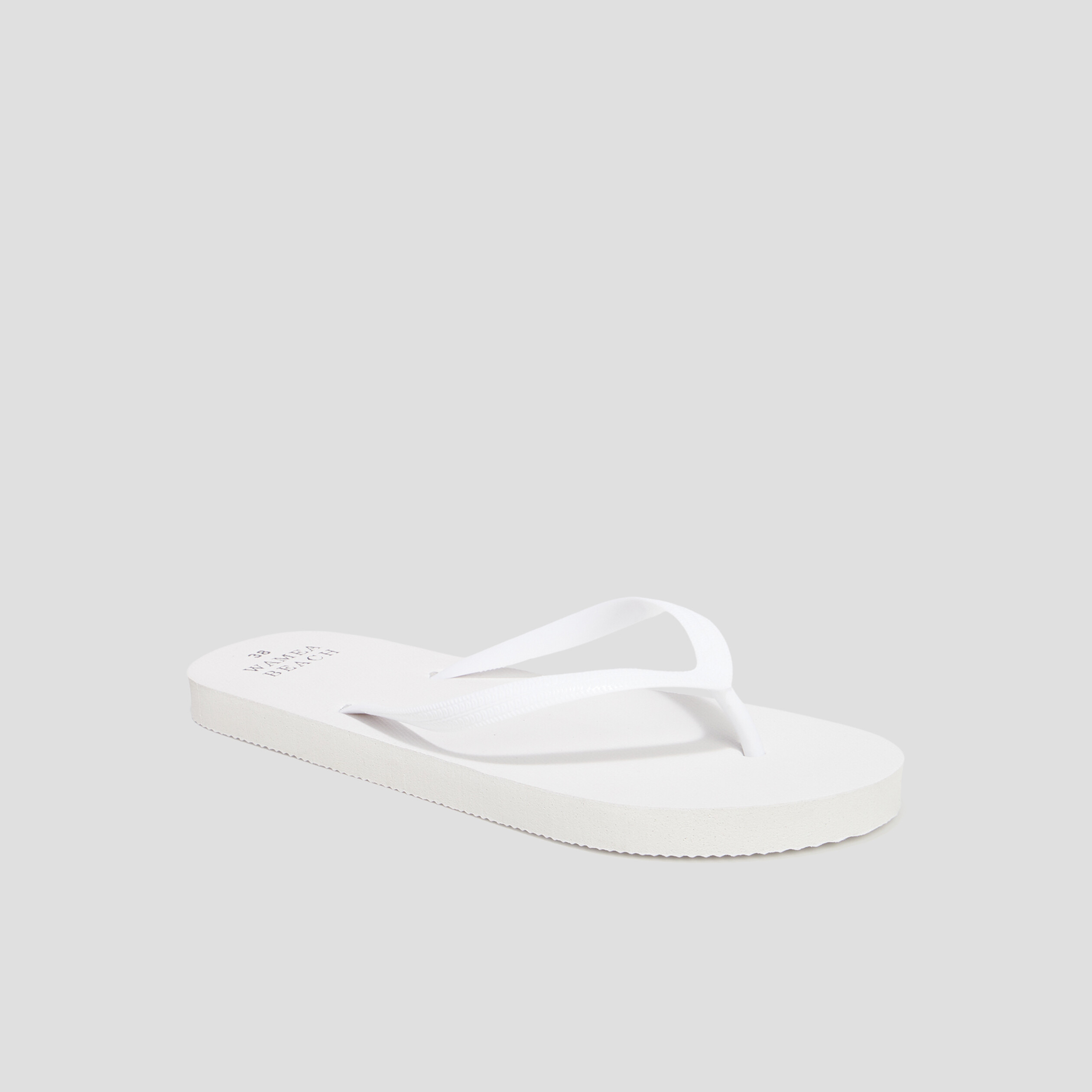 Tongs semelle plate blanc femme