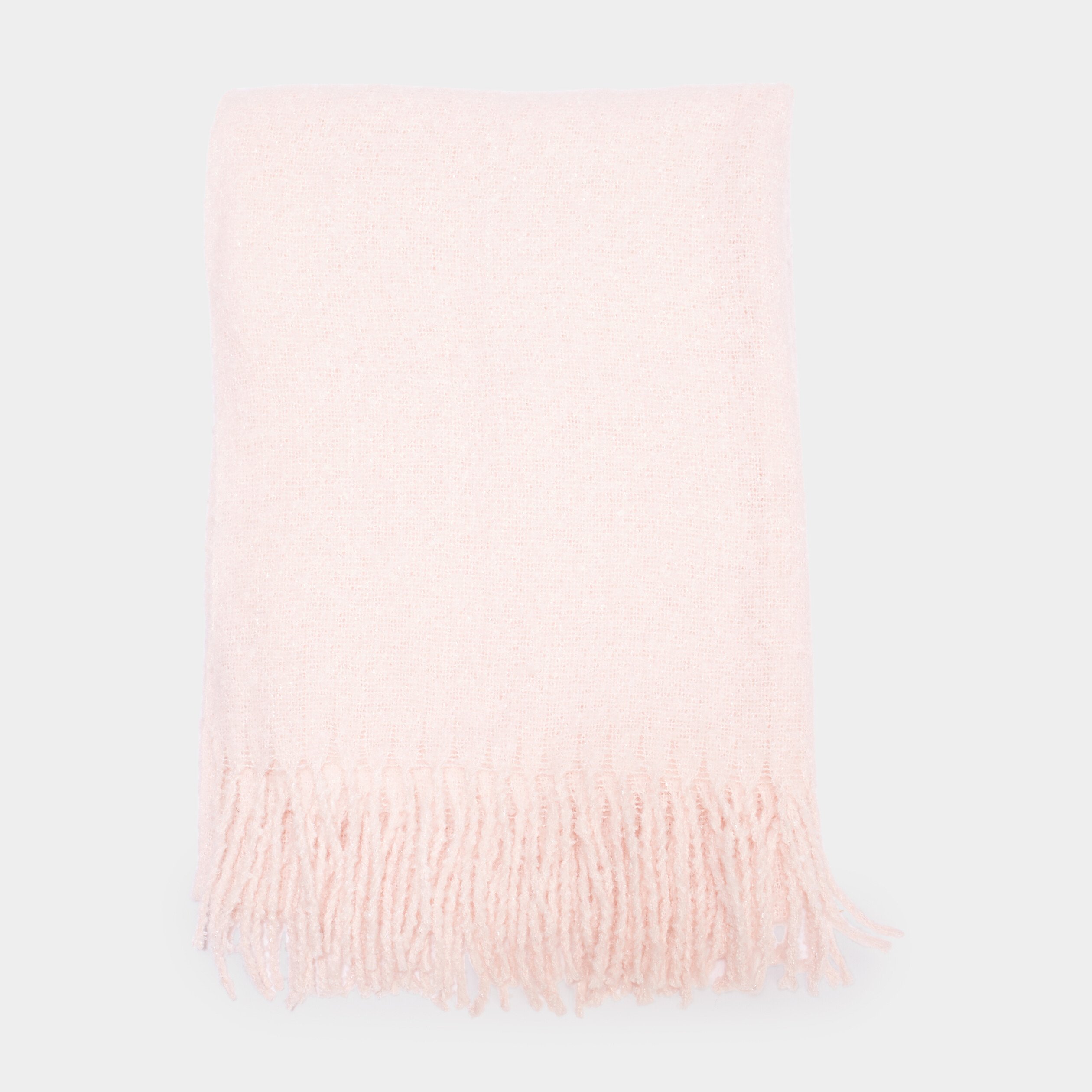 echarpe a bords franges longues rose femme Écharpe à bords franges longues rose femme