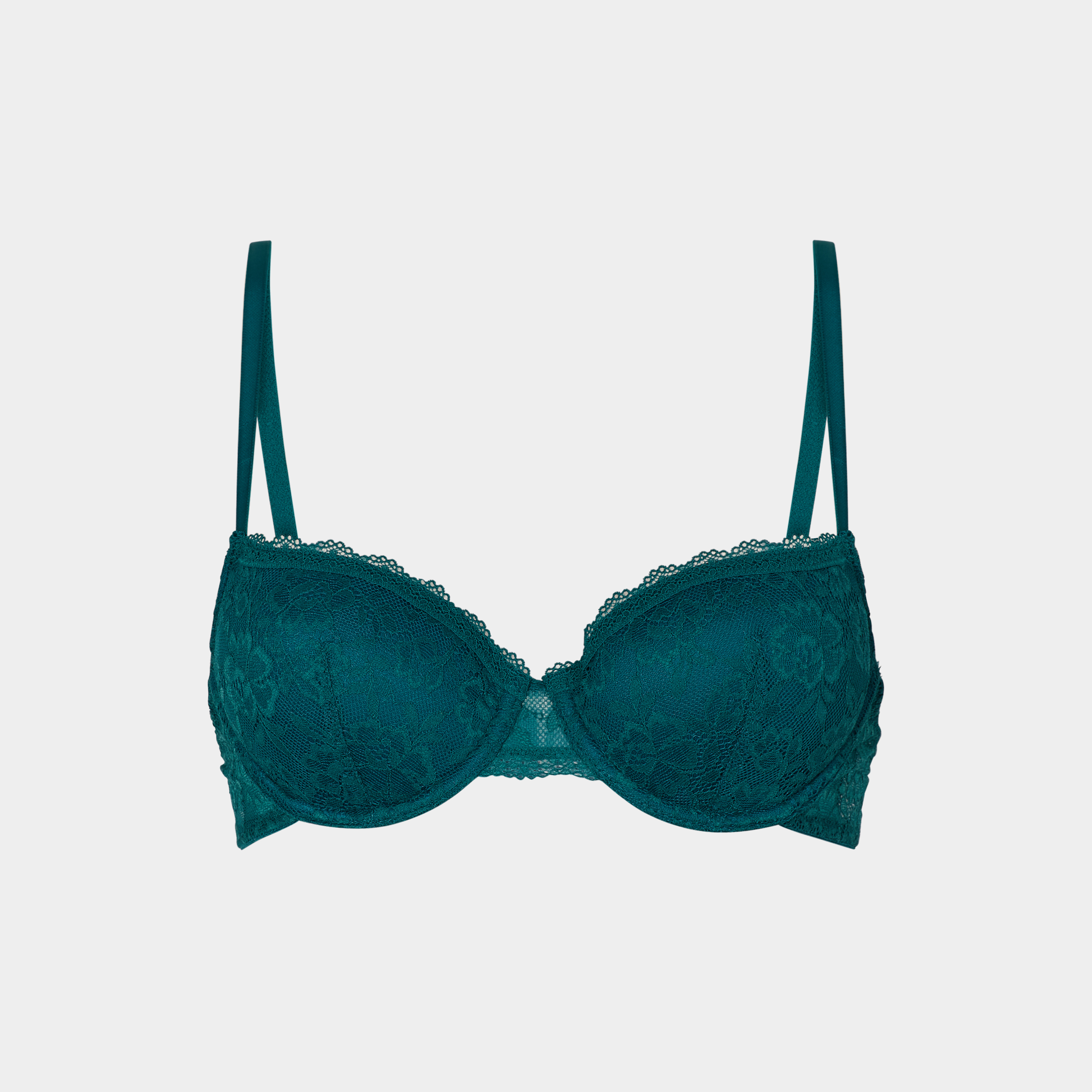 soutien gorge corbeille padde dentelle vert fonce femme Soutien-gorge corbeille paddé dentelle vert foncé femme