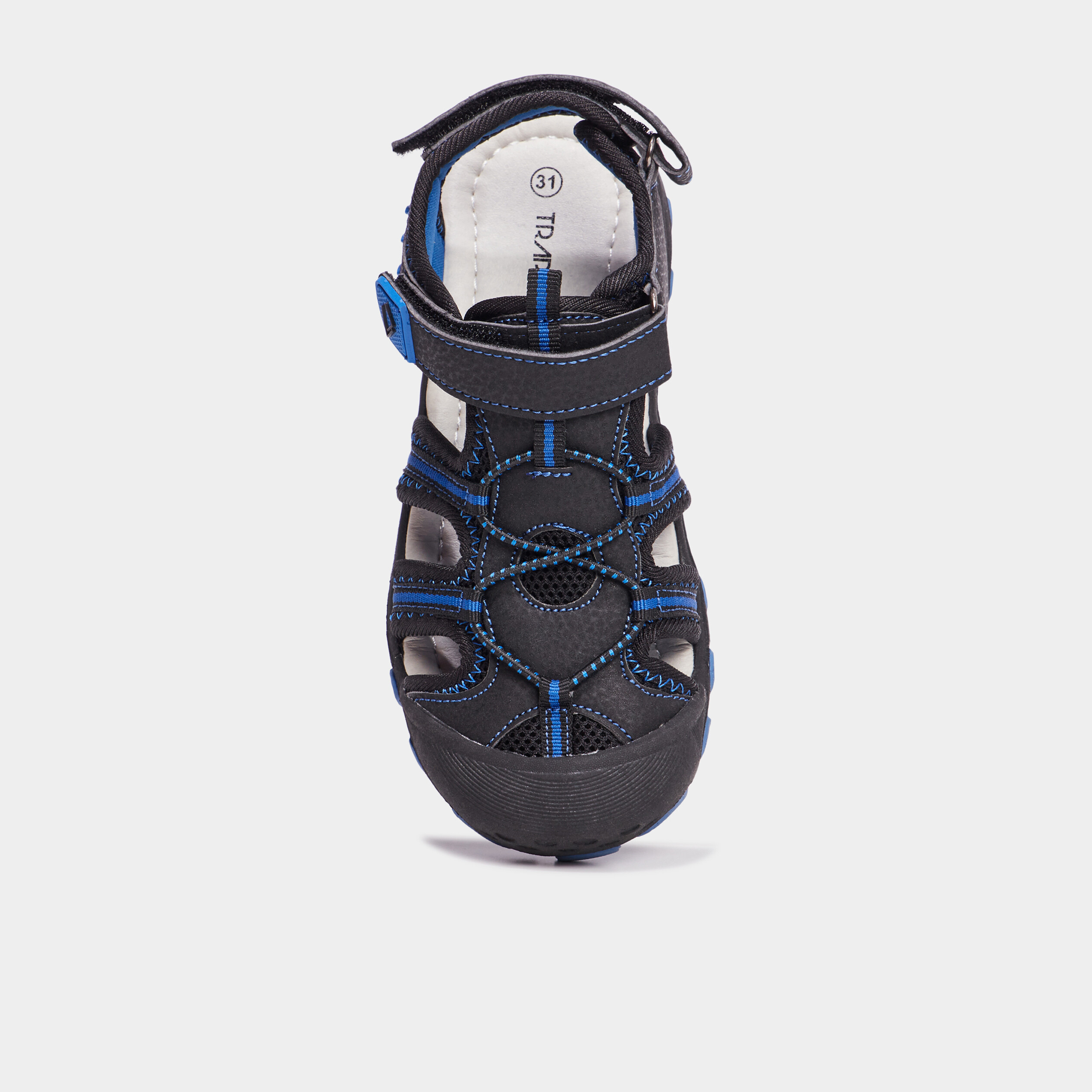 Sandales &agrave; bout renforc&eacute; avec scratchs bleu gar&ccedil;on