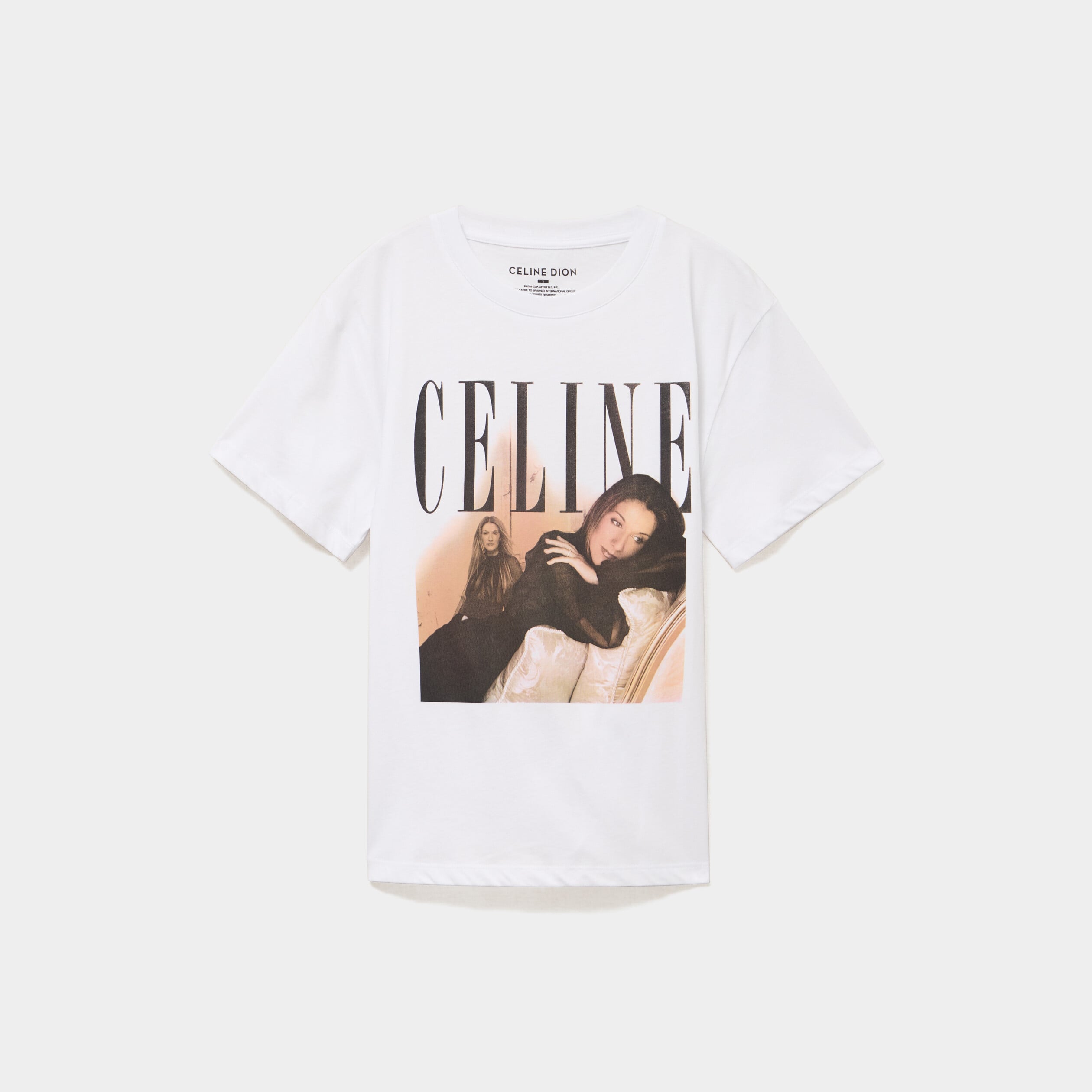 T-shirt coton C&eacute;line Dion blanc femme