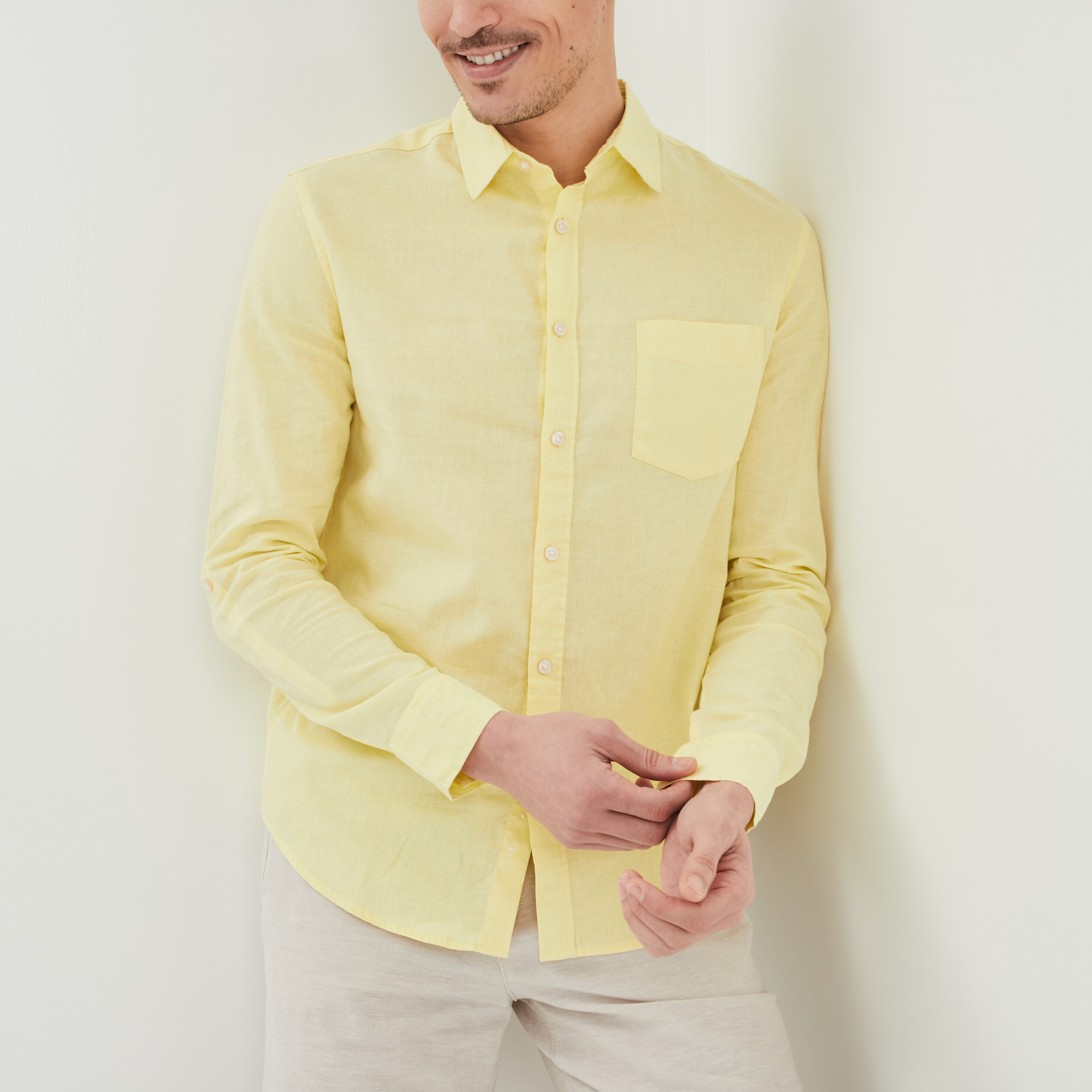 Chemise shop homme jaune