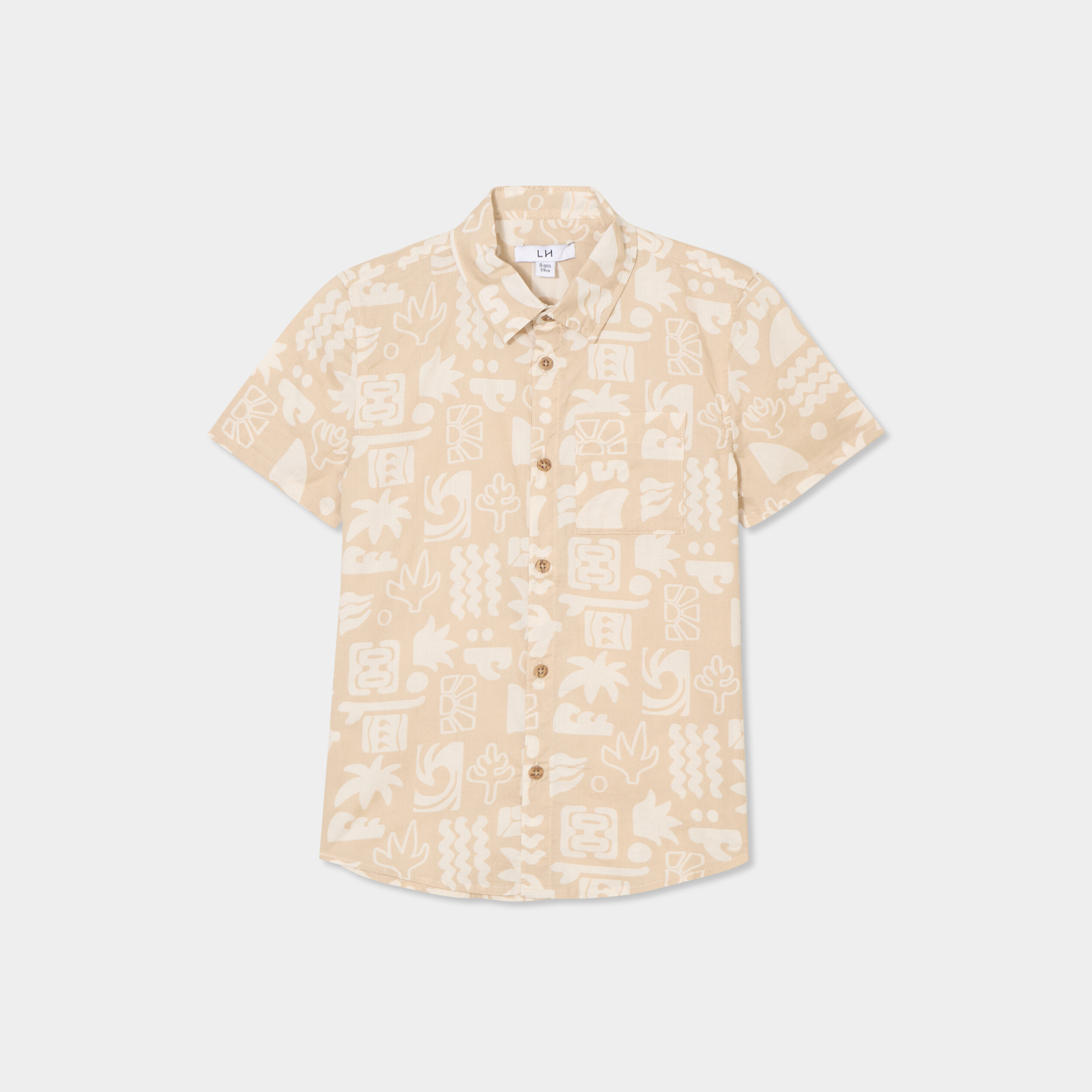 chemise manches courtes sable garcon Chemise manches courtes sable garçon