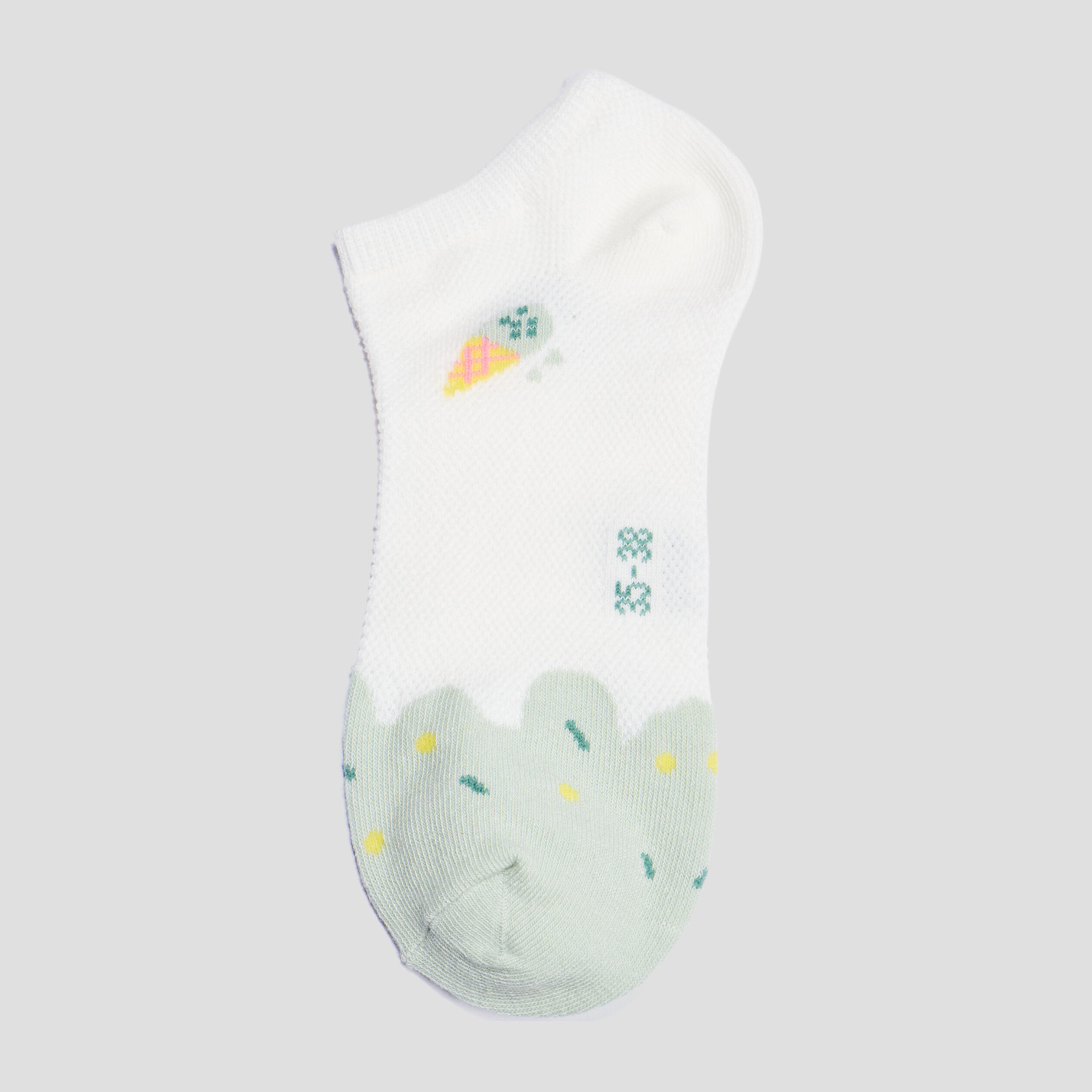 Lot 5 paires chaussettes invisibles vert pastel femme