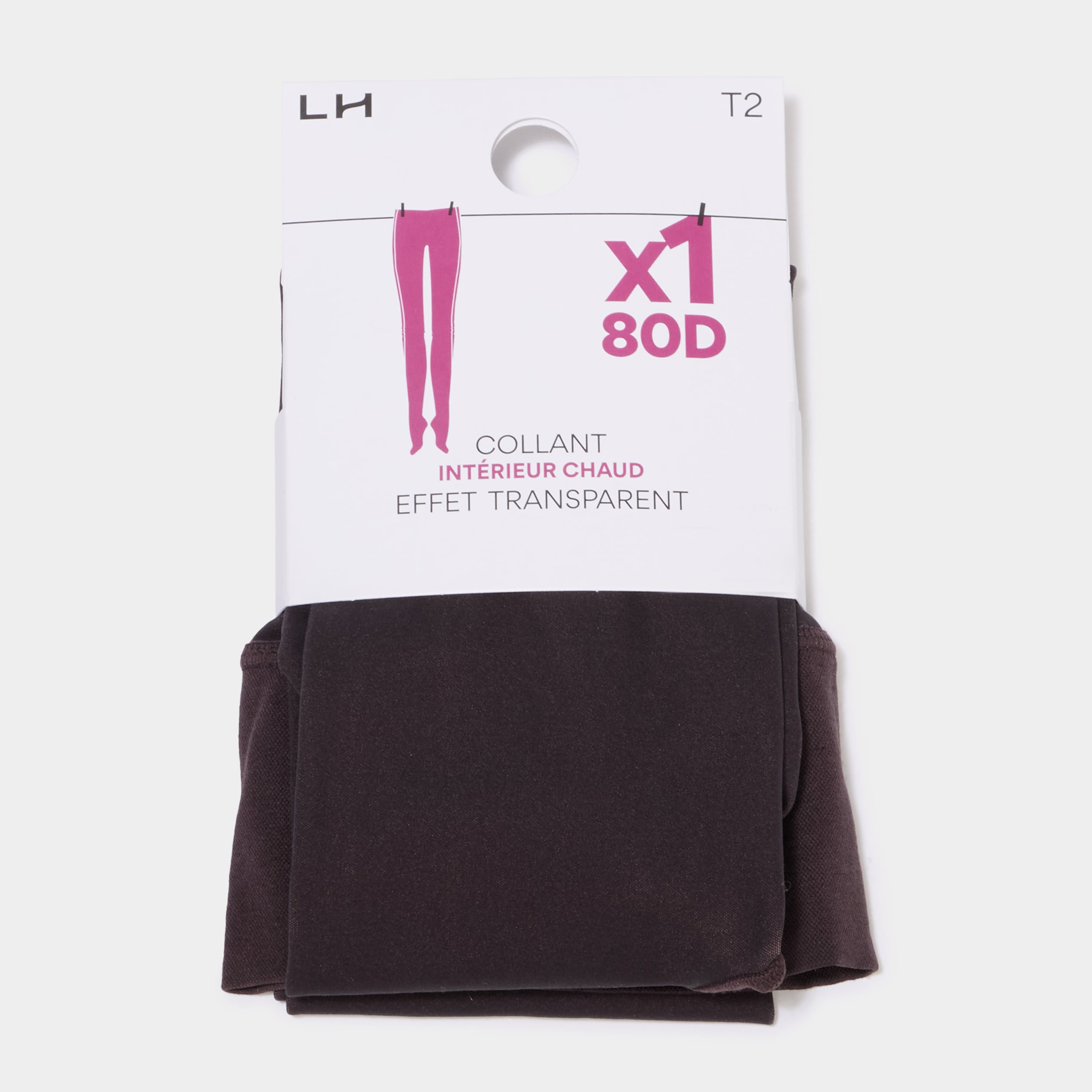 Collants int&eacute;rieur polaire marron fonc&eacute; femme
