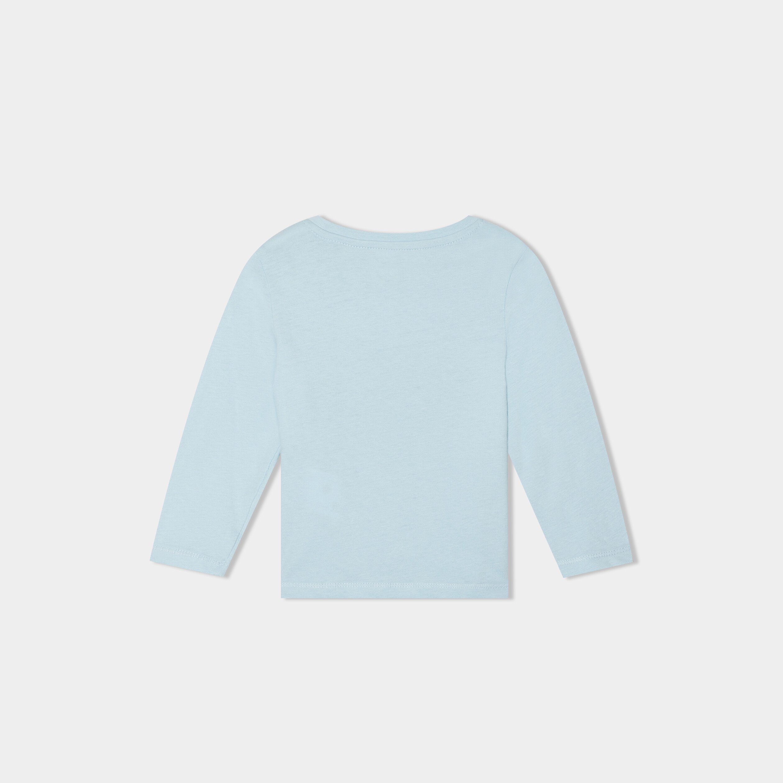 t shirt manches longues coton bleu ciel bebeg T-shirt manches longues coton bleu ciel bébé garçon