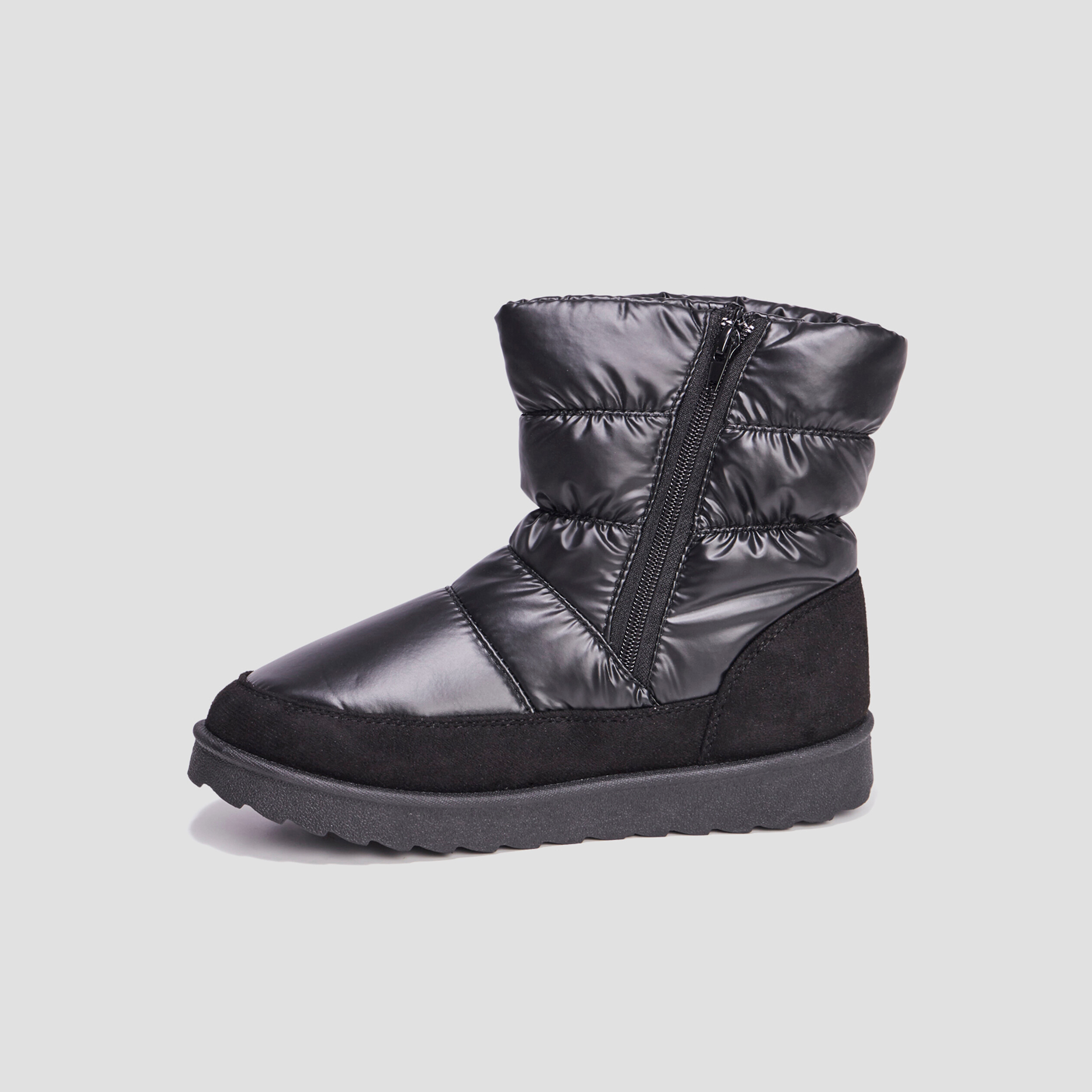 Bottines matelass&eacute;es doubl&eacute;es noir femme