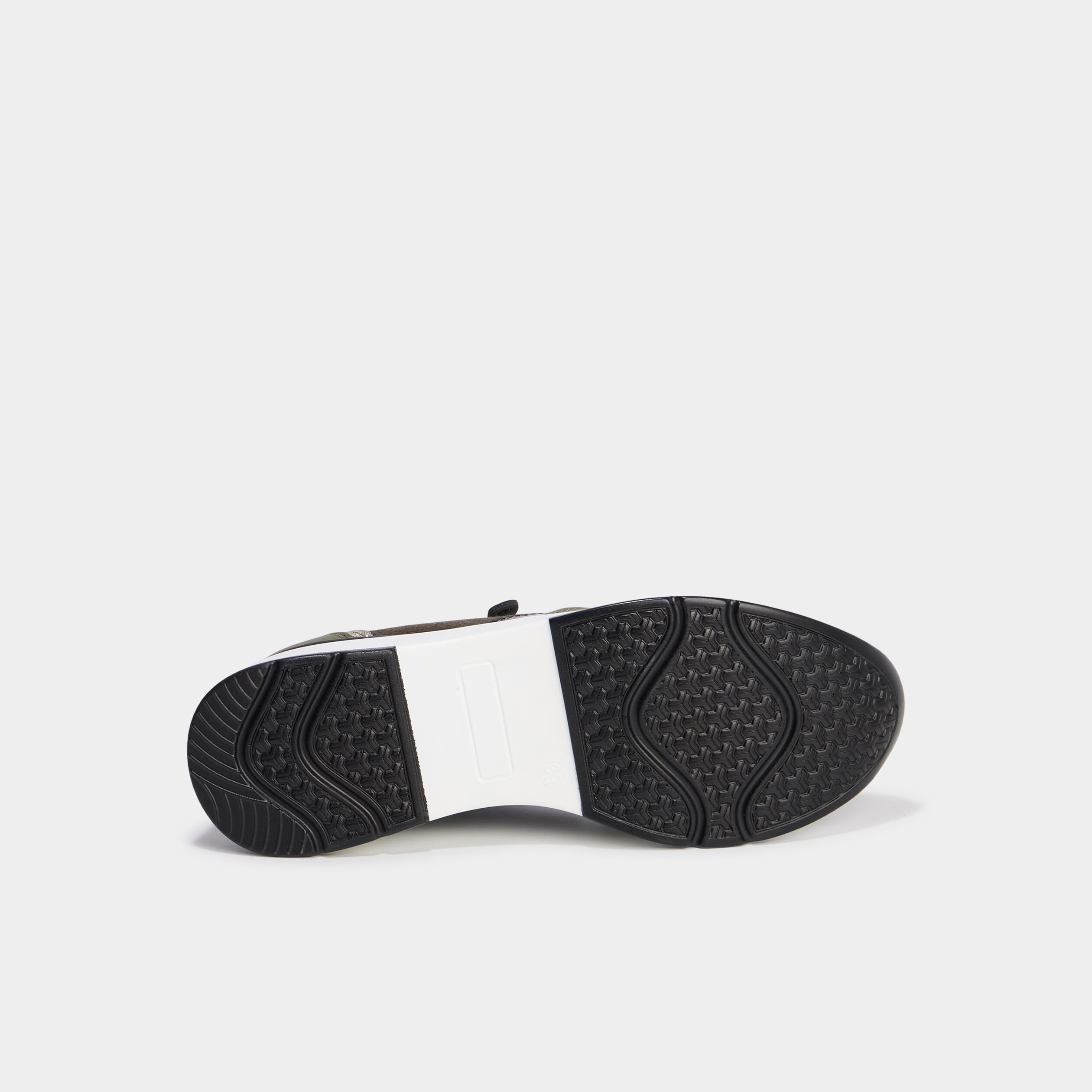 Baskets running compens&eacute;es zipp&eacute;es vert kaki femme