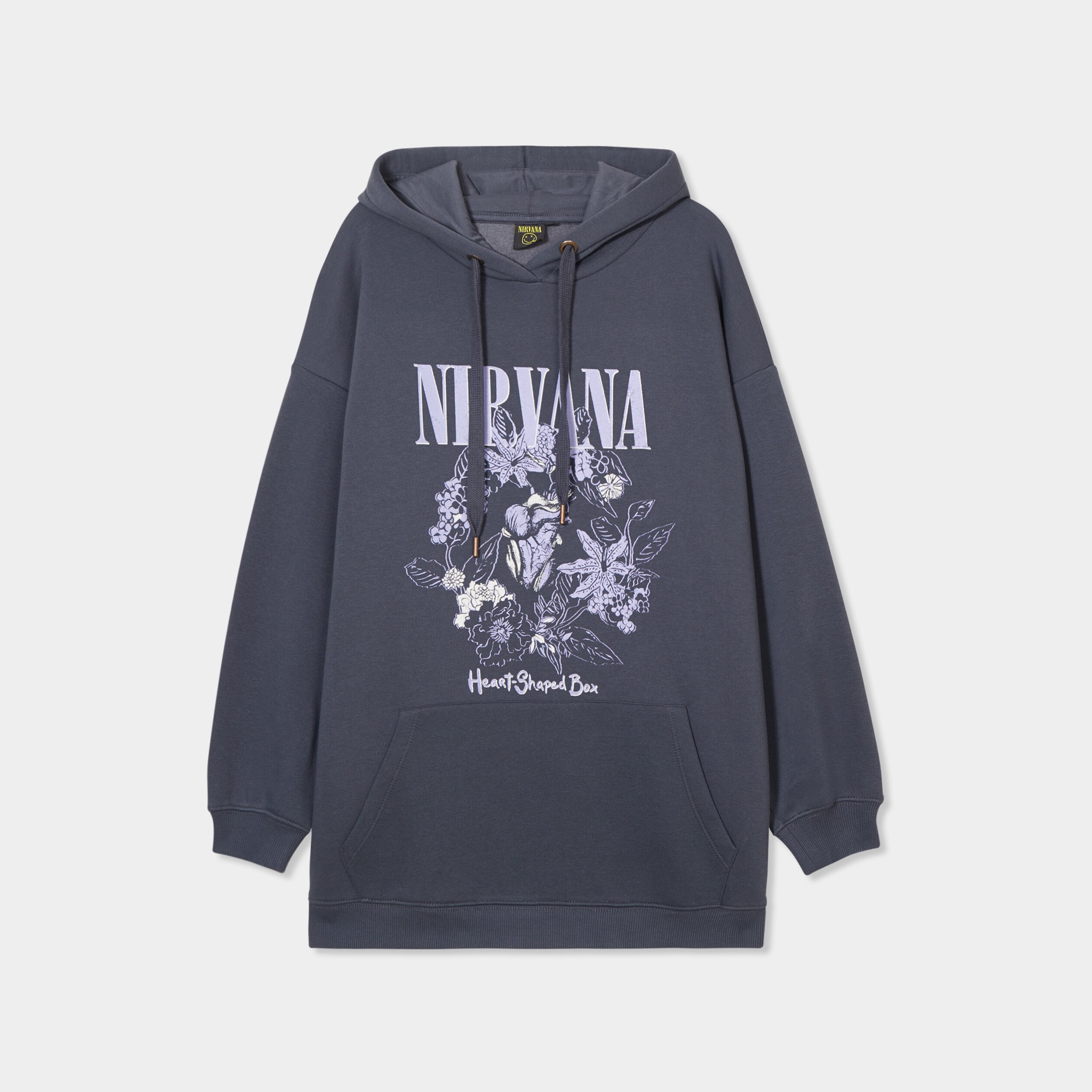 Sweat a capuche hoodie oversize Nirvana gris fonce femme