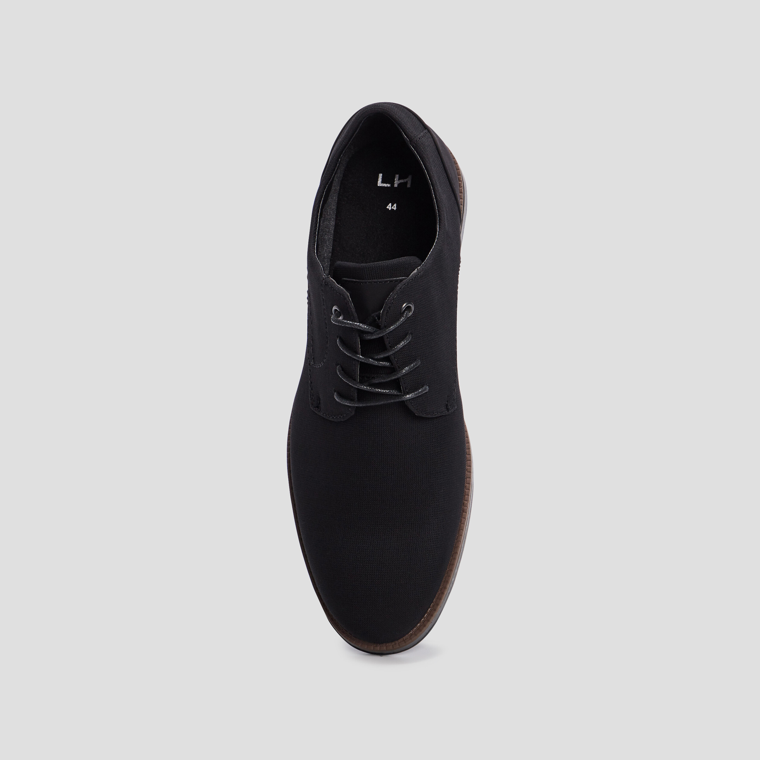 Derbies plates à lacets noir homme
