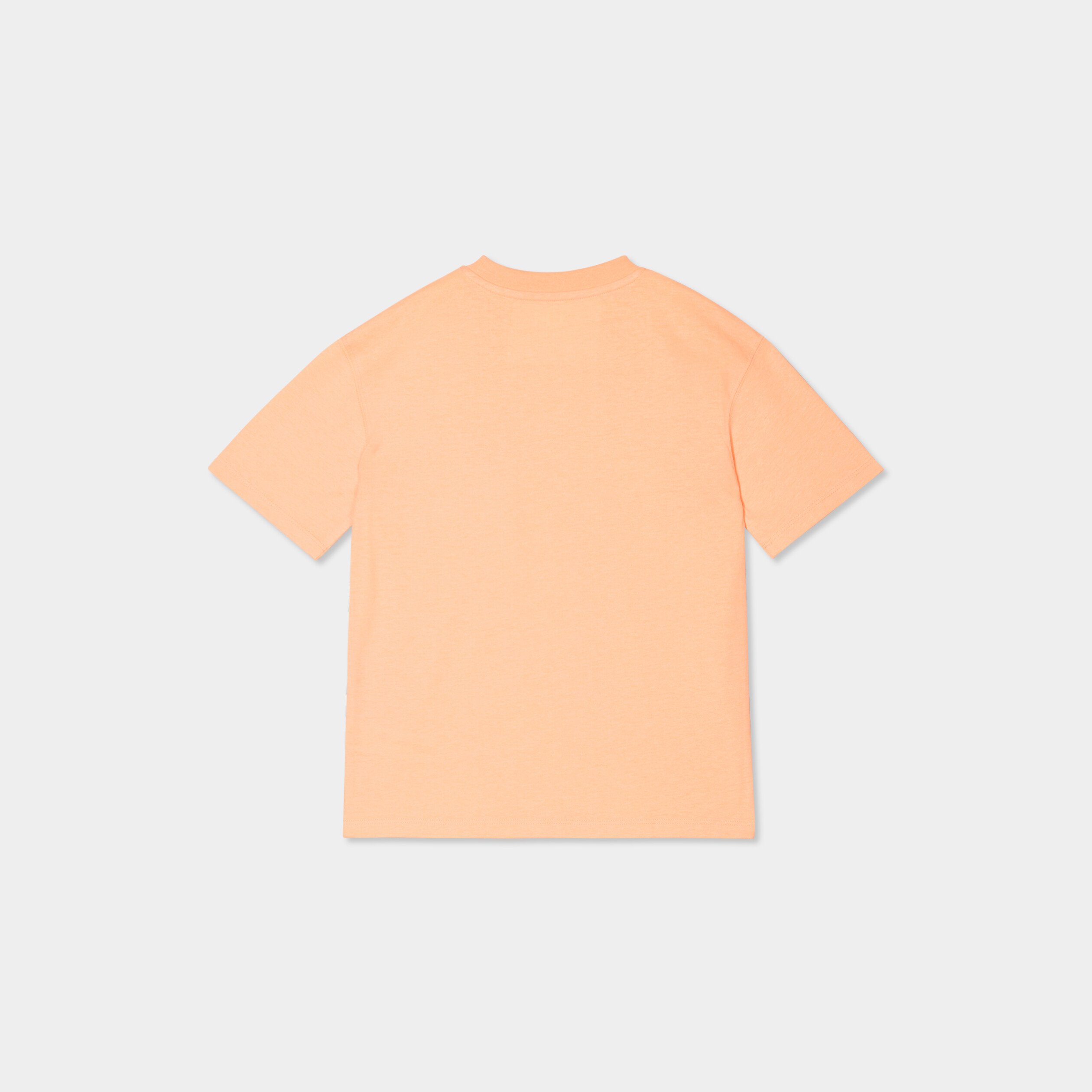 t shirt oversize 1 poche manches courtes orange fluo garcon T-shirt oversize 1 poche manches courtes orange fluo garçon