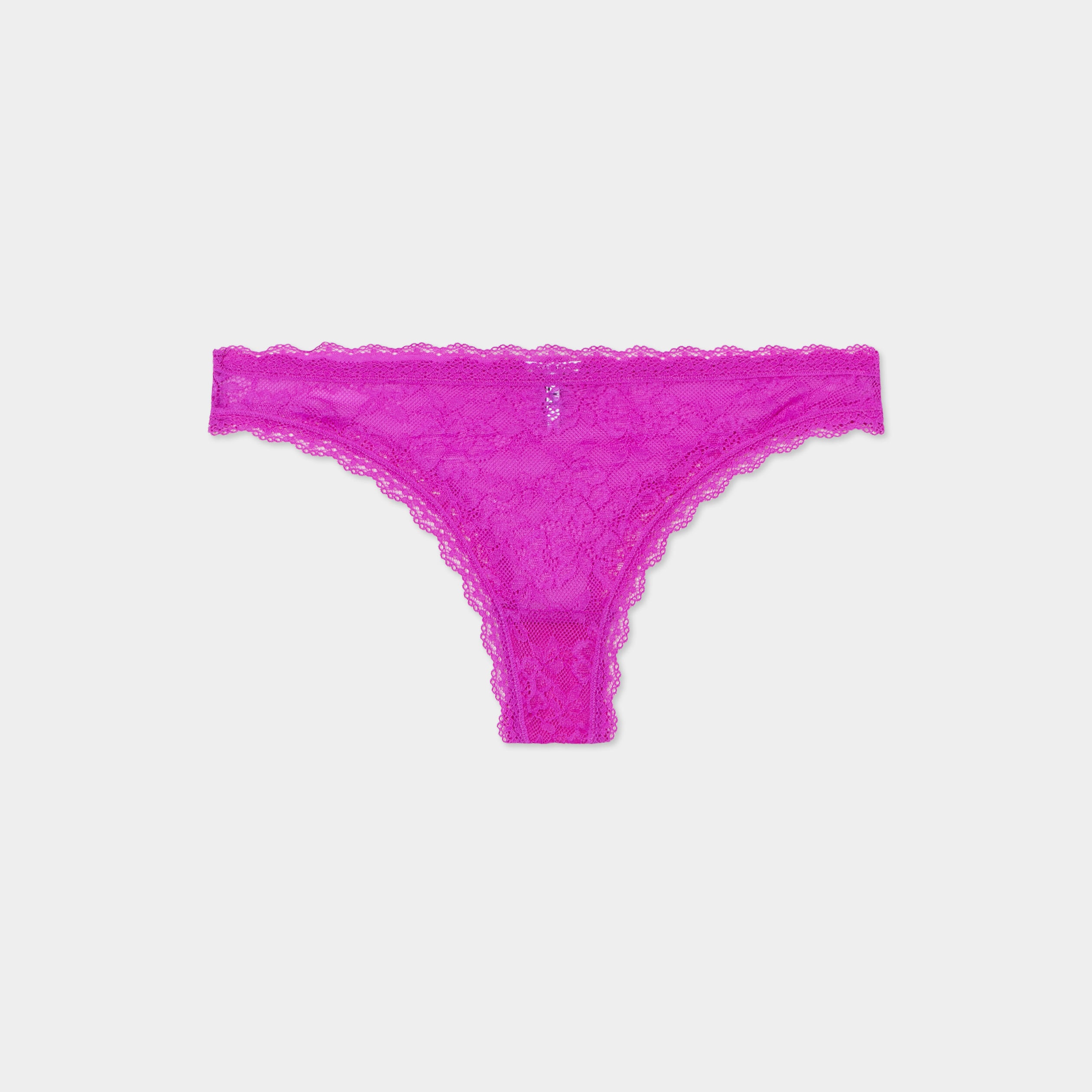 Tanga en dentelle doublure coton violet femme