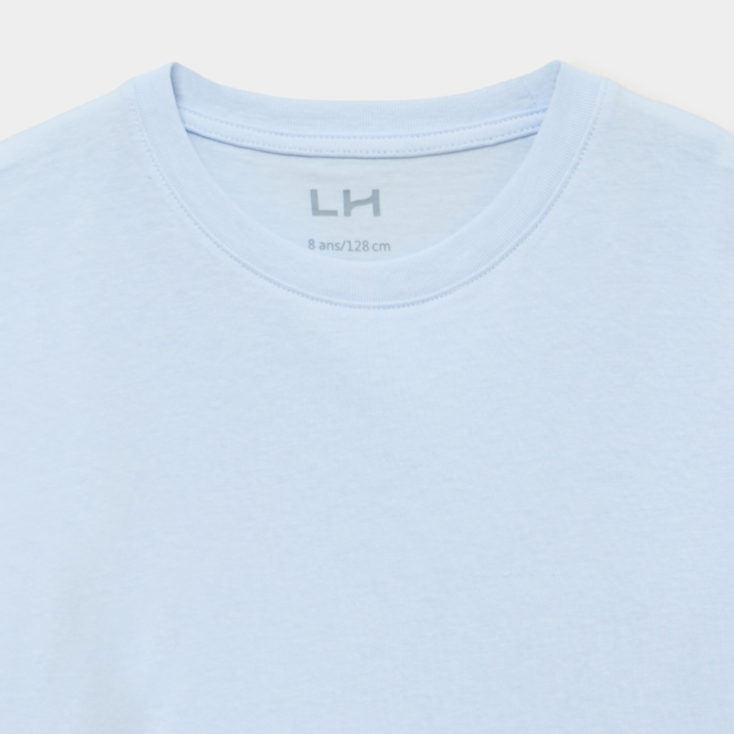 T-shirt manches courtes coton bleu ciel fille