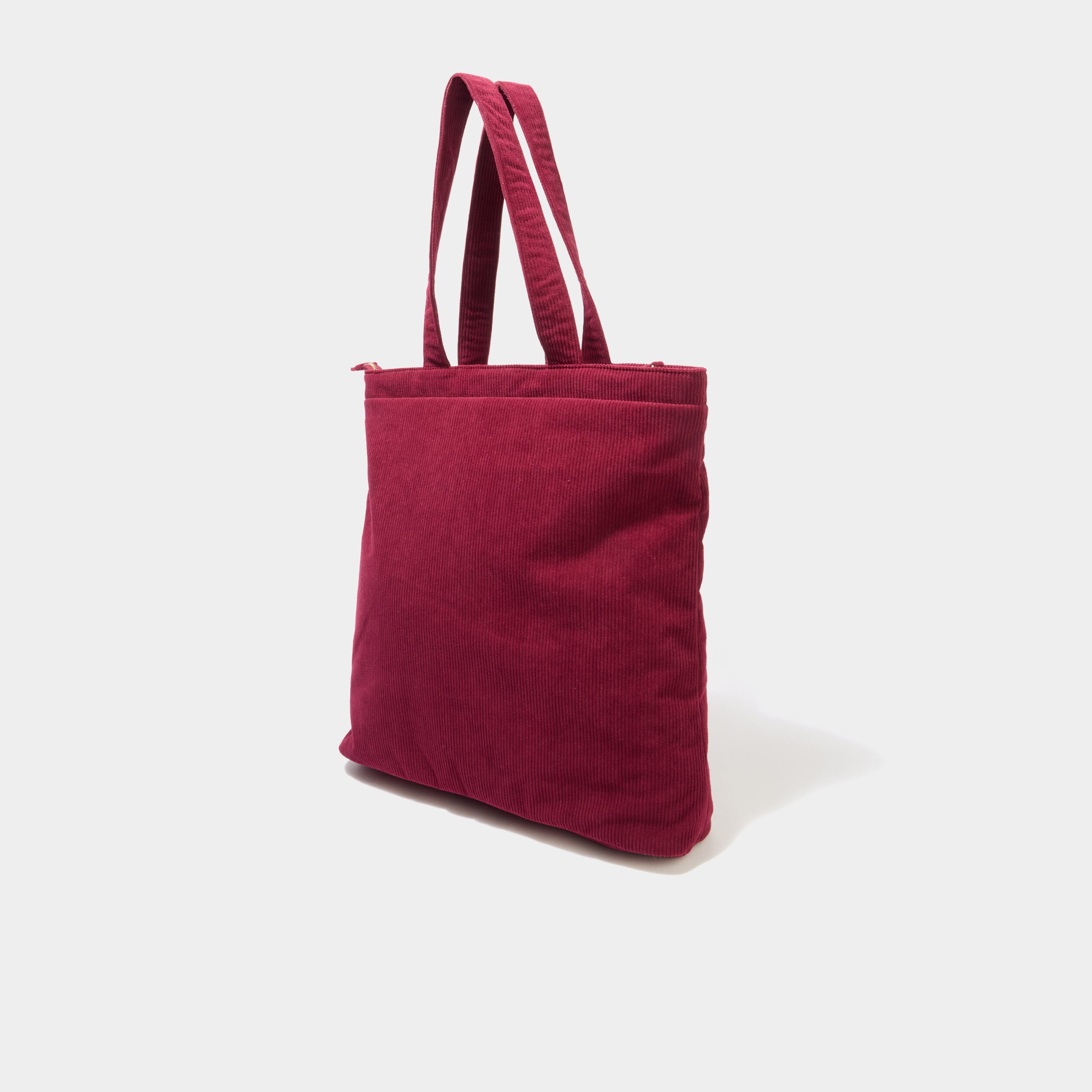 Sac tote bag zipp&eacute; effet velours bordeaux femme