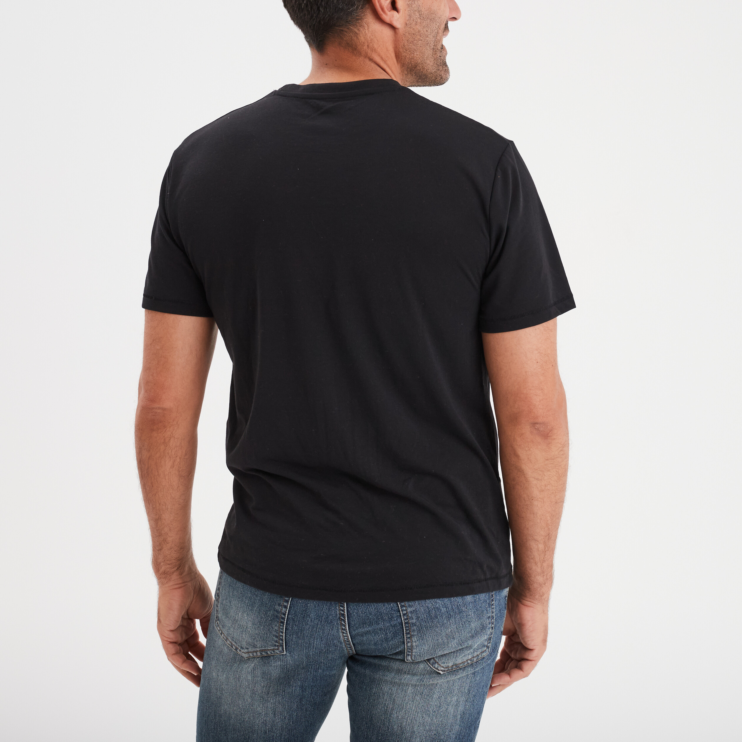 t shirt droit manches courtes liberto noir homme T-shirt droit manches courtes Liberto noir homme
