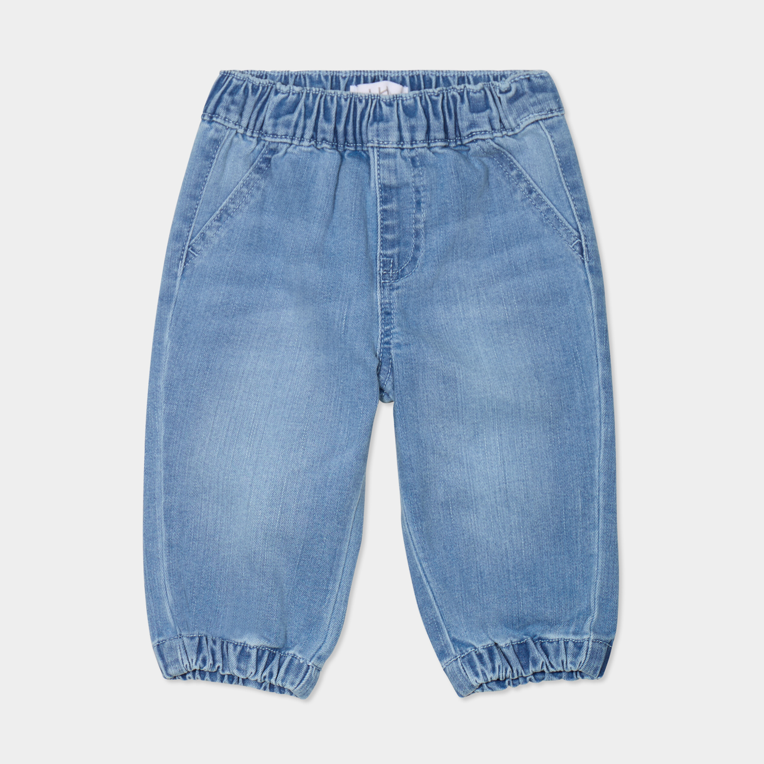 Jeans jogger bas &eacute;lastiqu&eacute; coton denim bleach b&eacute;b&eacute; gar&ccedil;on