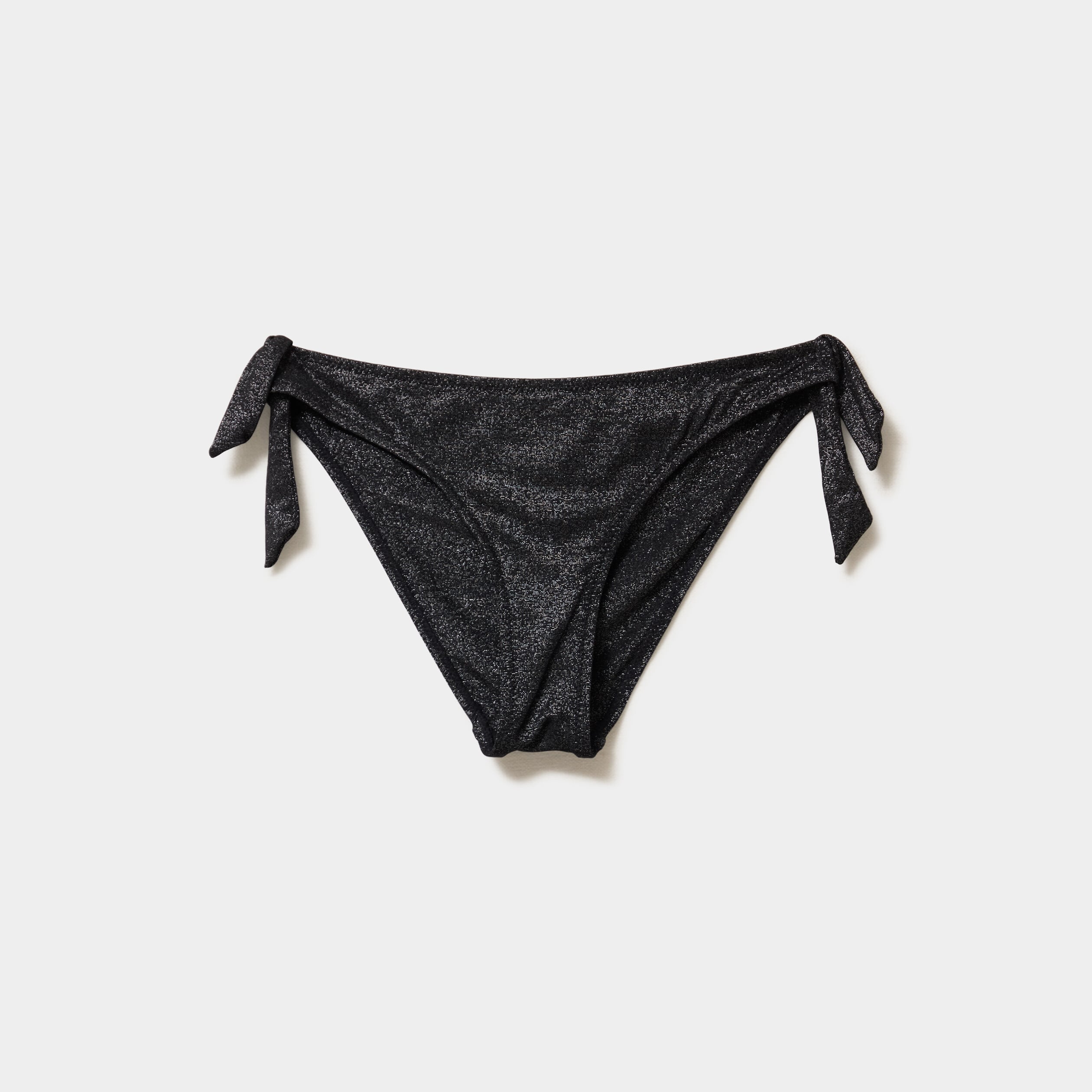 Bas de maillot de bain m&eacute;tallis&eacute; noir femme