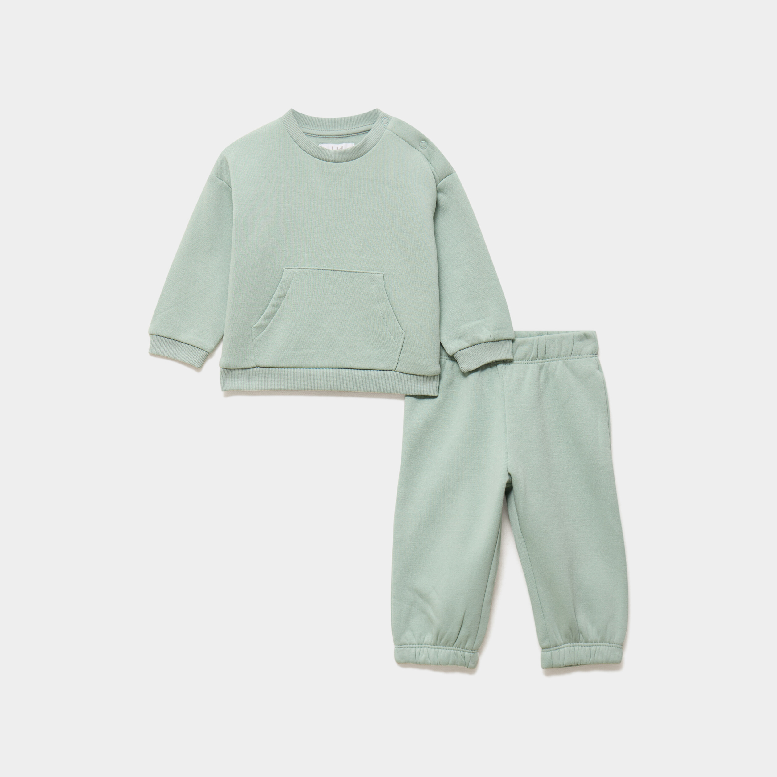Ensemble de jogging molletonn&eacute; vert pastel b&eacute;b&eacute; gar&ccedil;on
