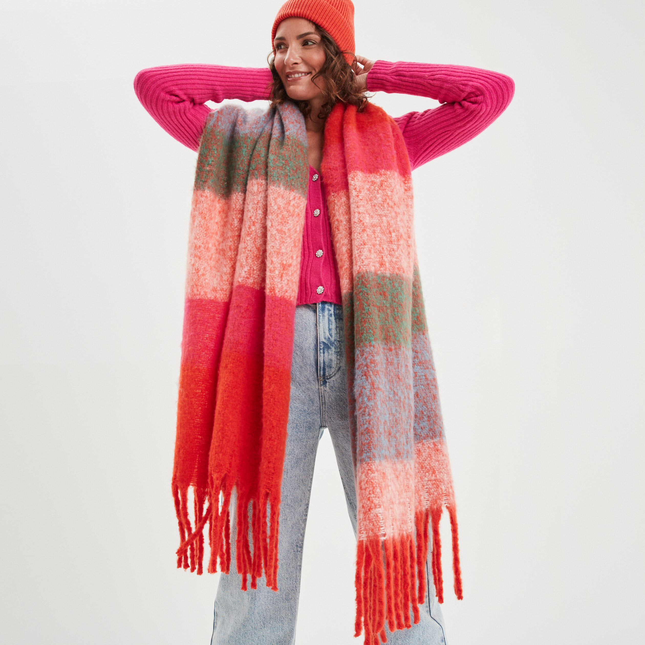 Écharpe multicolore femme