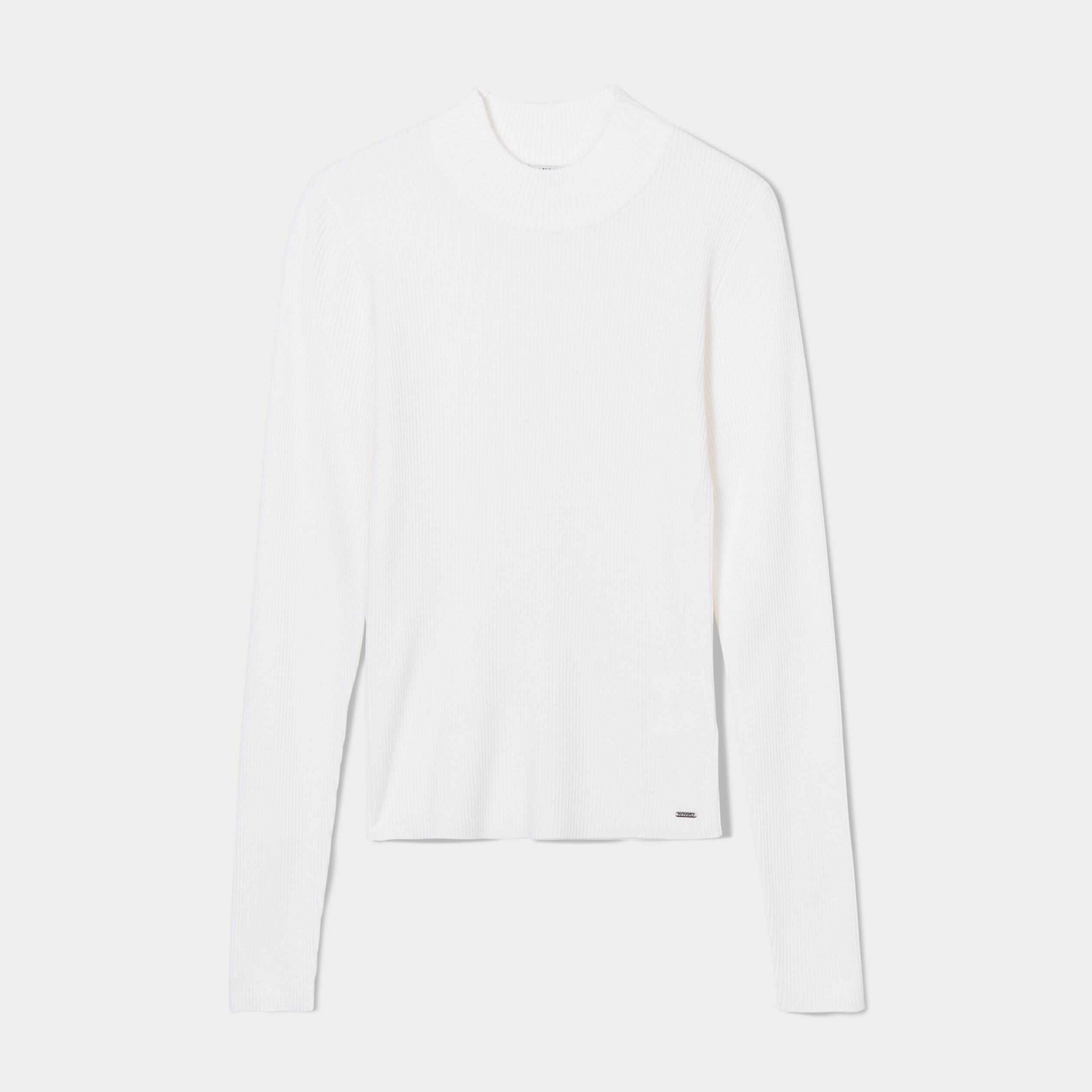 pull cotele col montant creeks blanc femme Pull côtelé col montant Creeks blanc femme