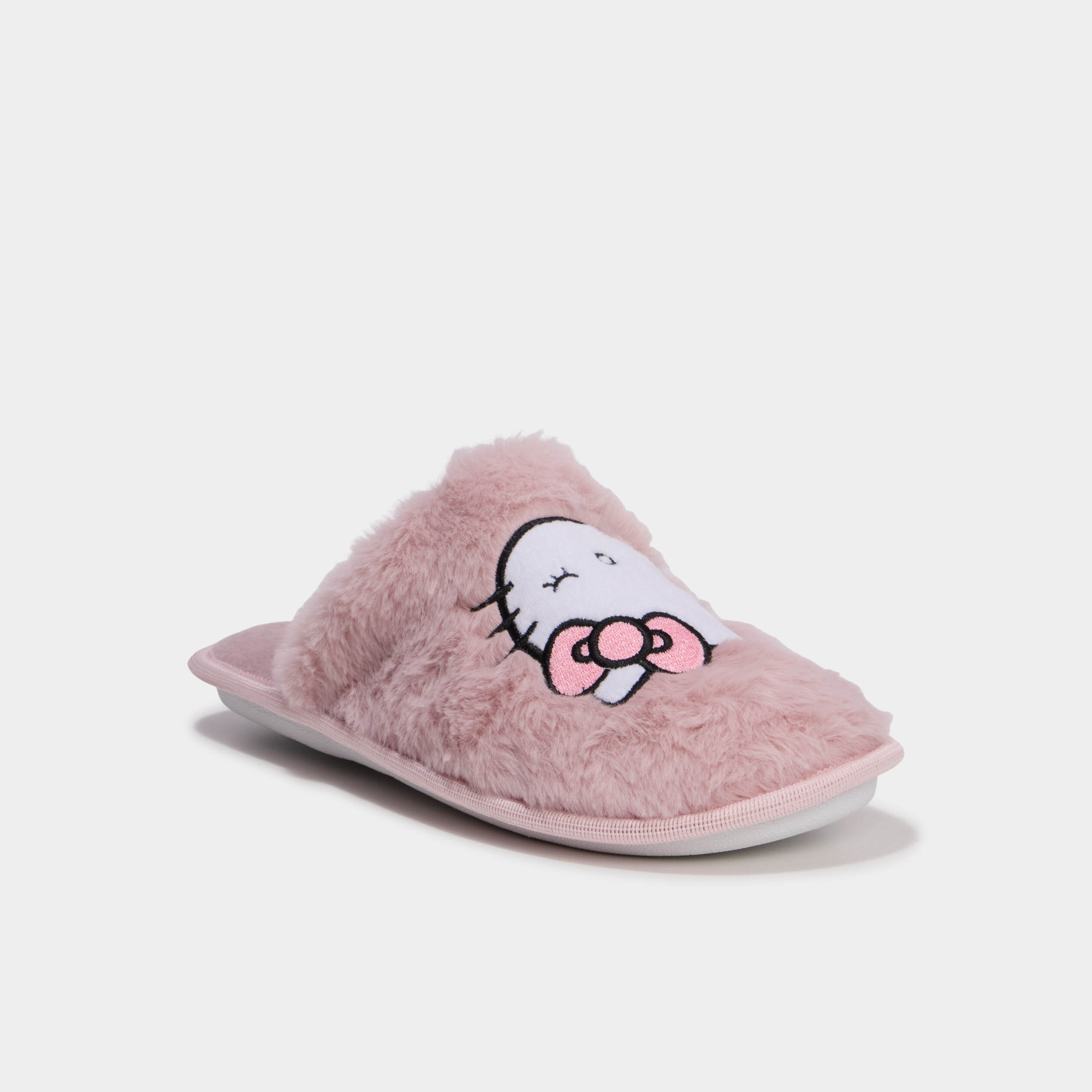 Chaussons fausse fourrure Hello Kitty rose femme