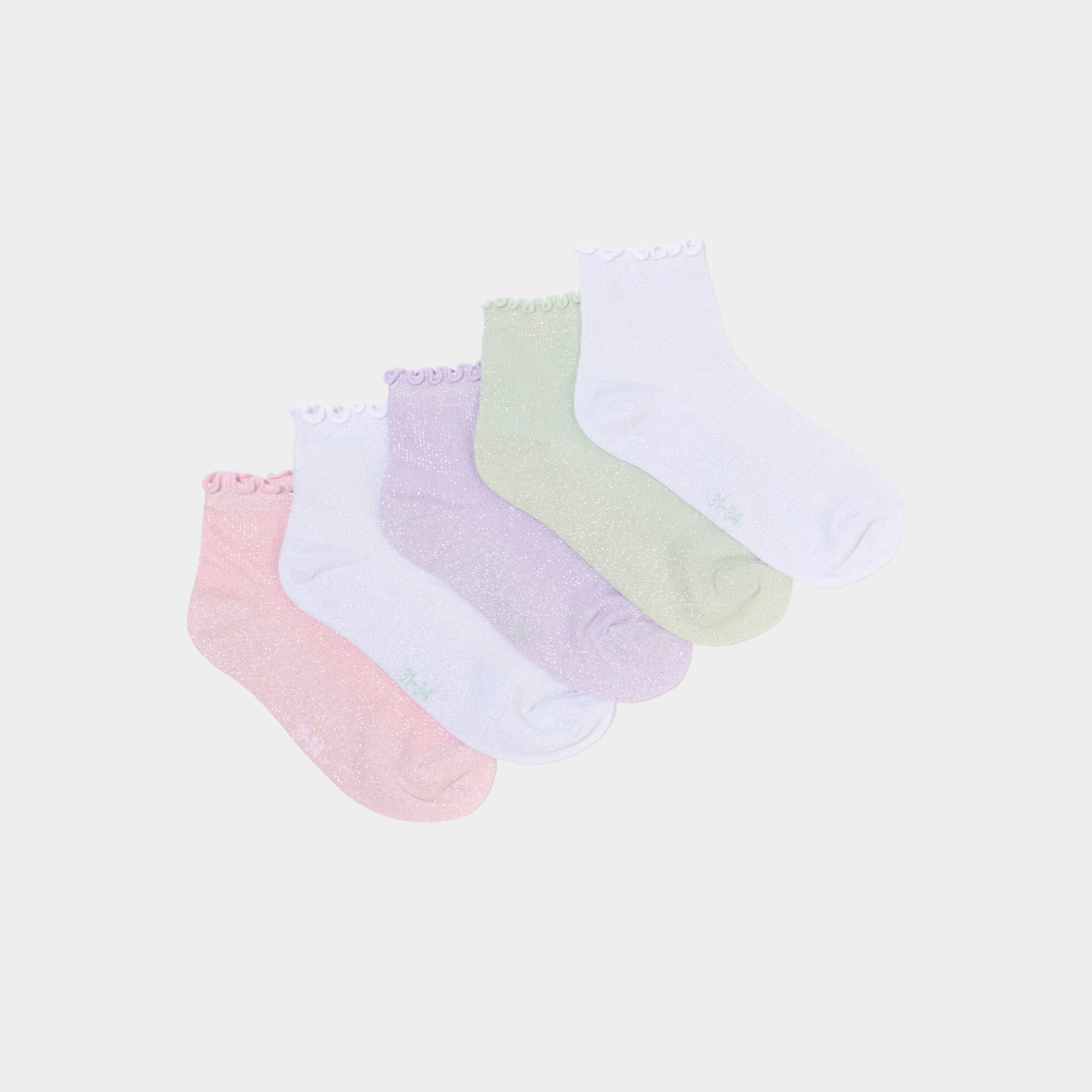 Lot 5 paires socquettes multicolore fille