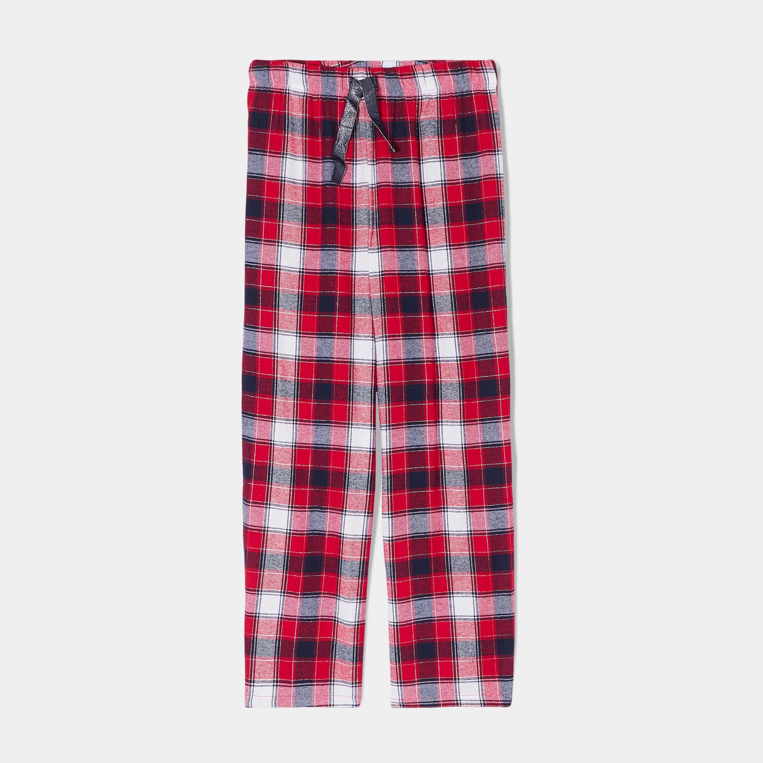 Pantalon de pyjama en coton ajusable rouge femme