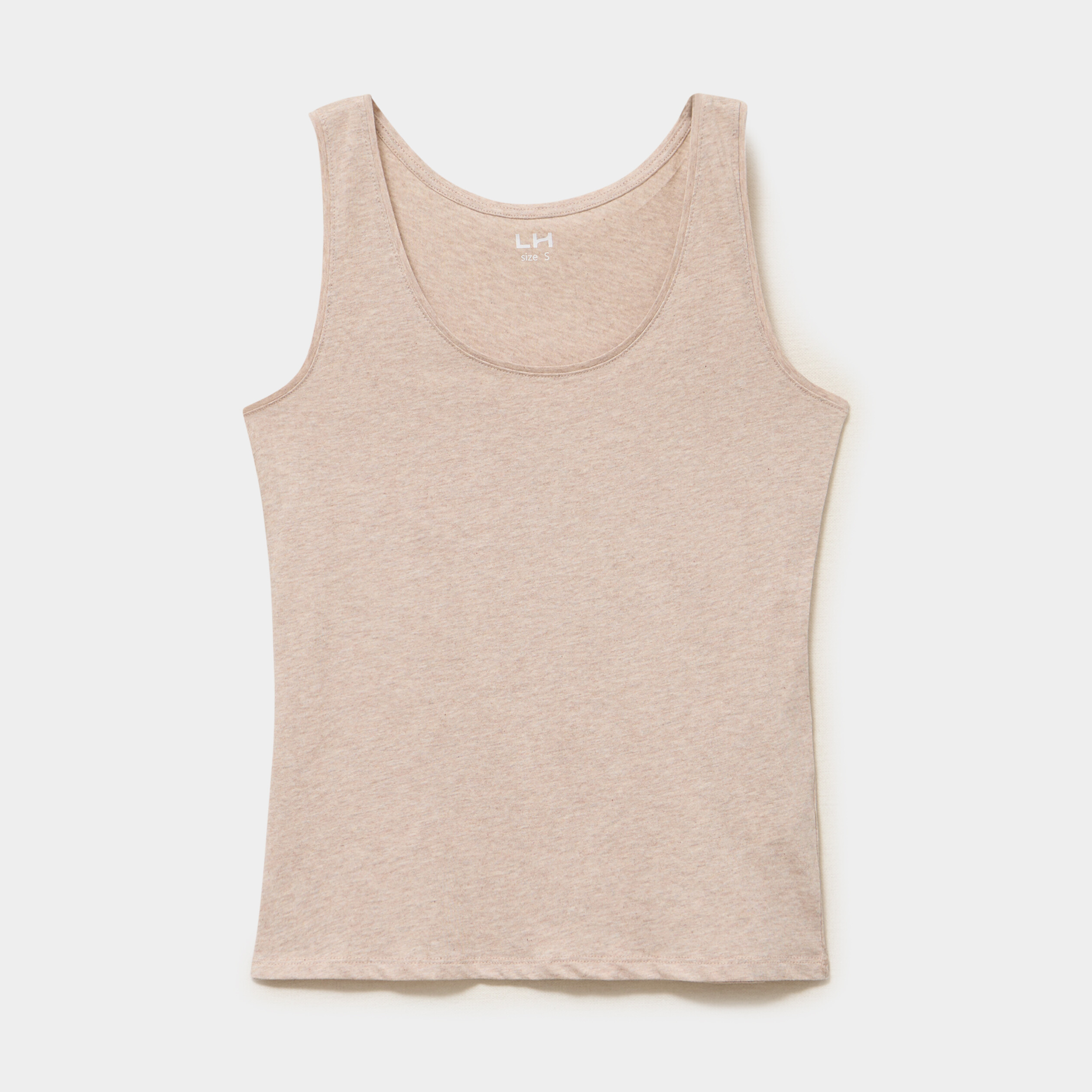 D&eacute;bardeur bretelles larges coton beige femme