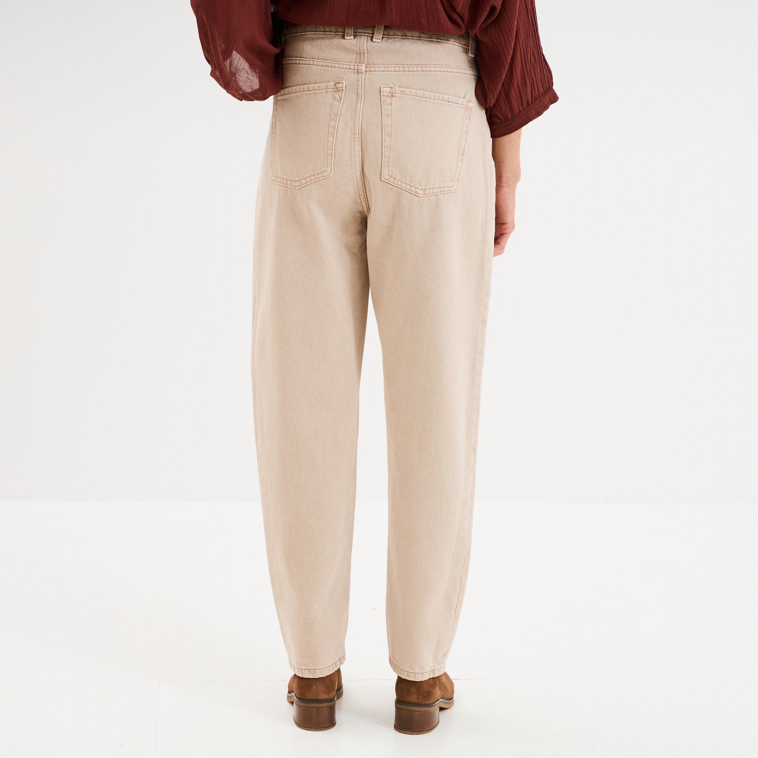 jeans mom coton sable femme Jeans mom coton sable femme
