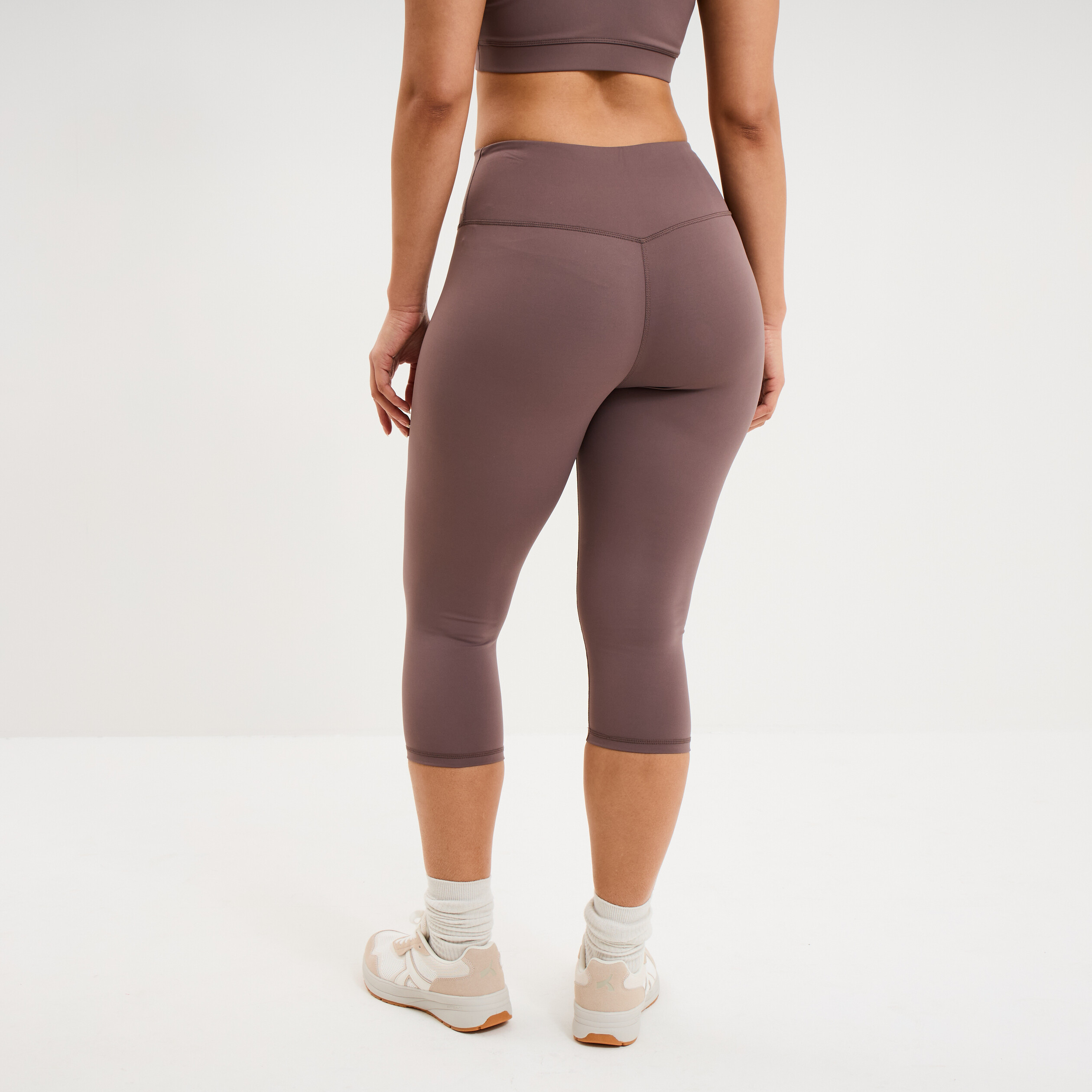 Legging corsaire de sport stretch mauve femme