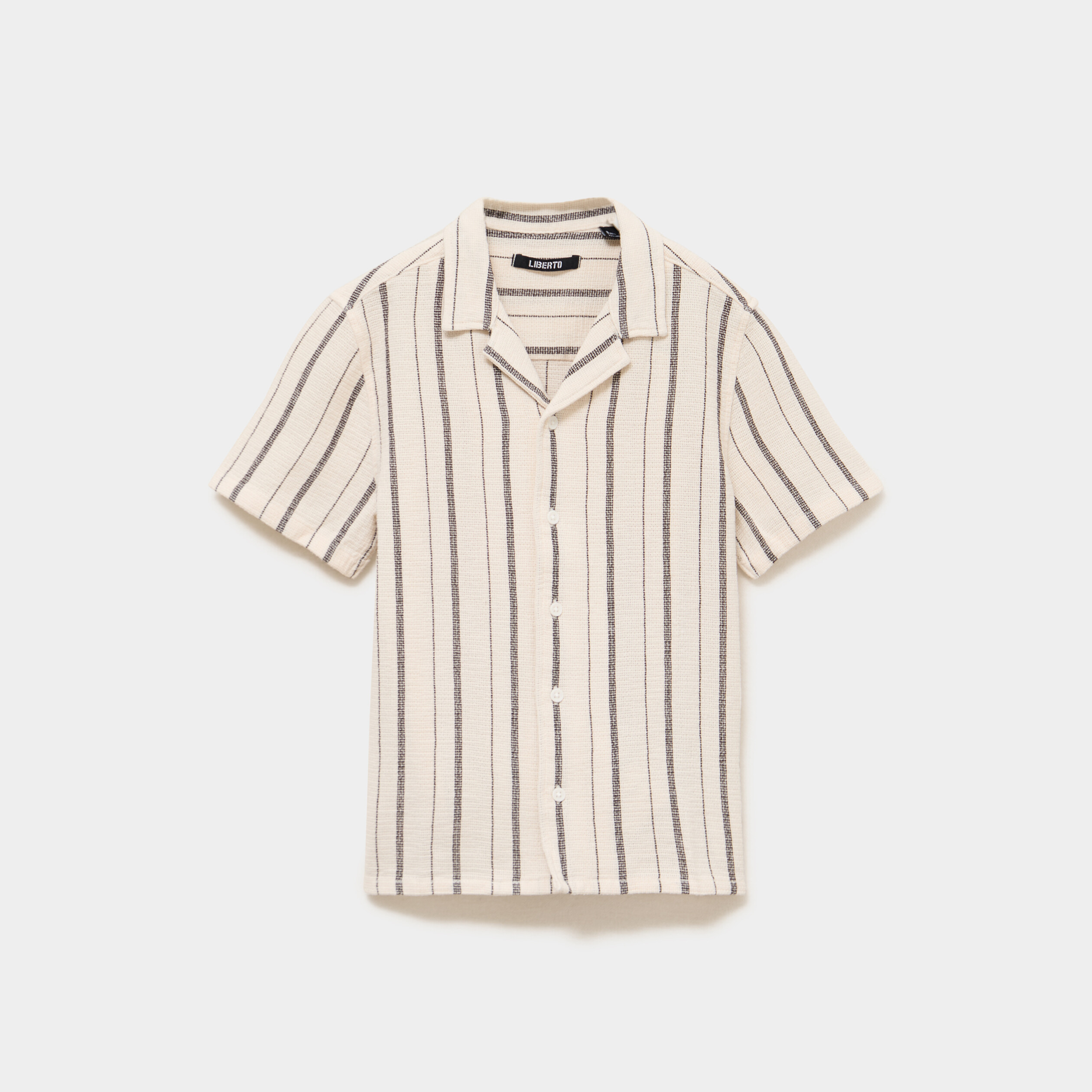 Chemise droite manches courtes coton ivoire gar&ccedil;on