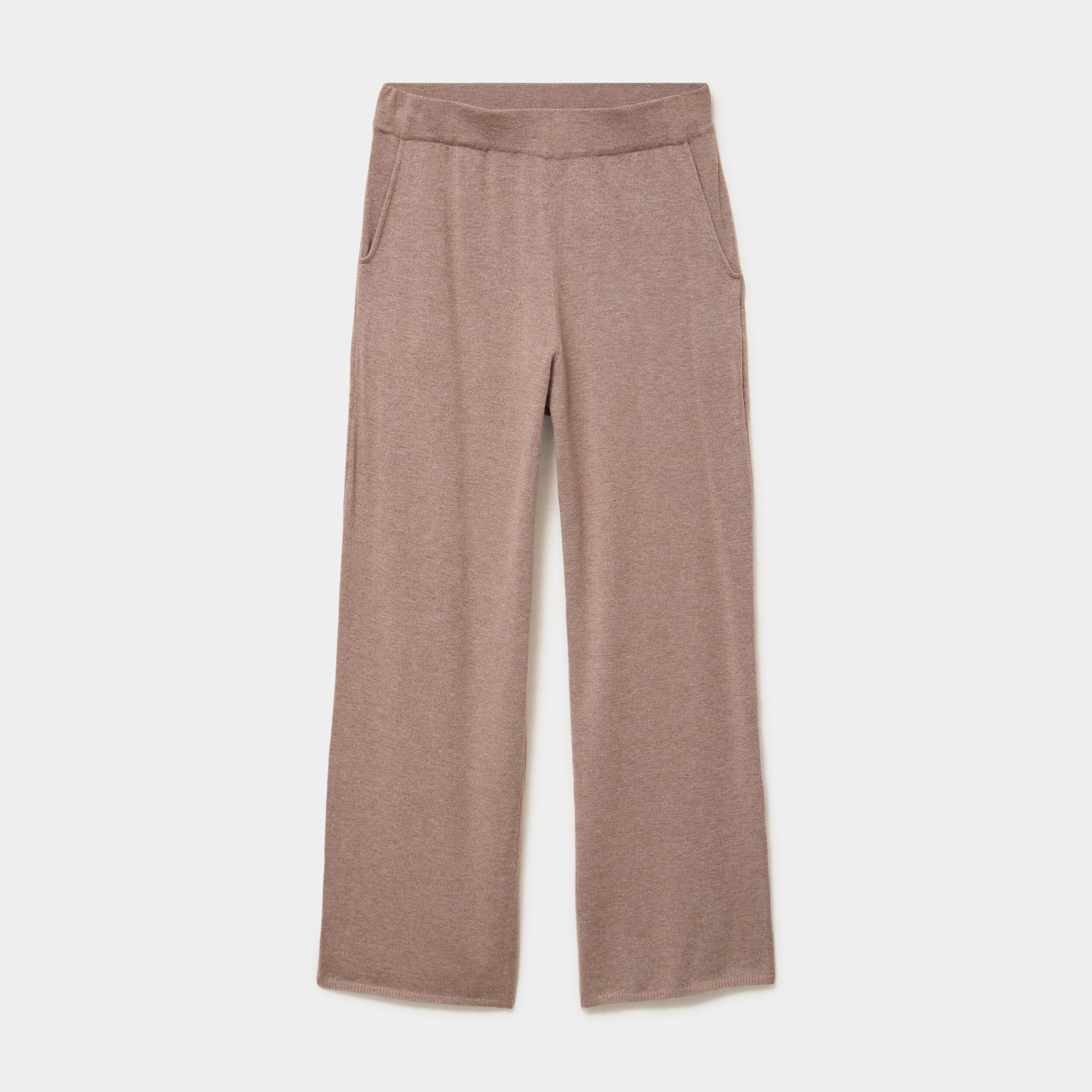 Pantalon de pyjama large en maille marron chocolat femme