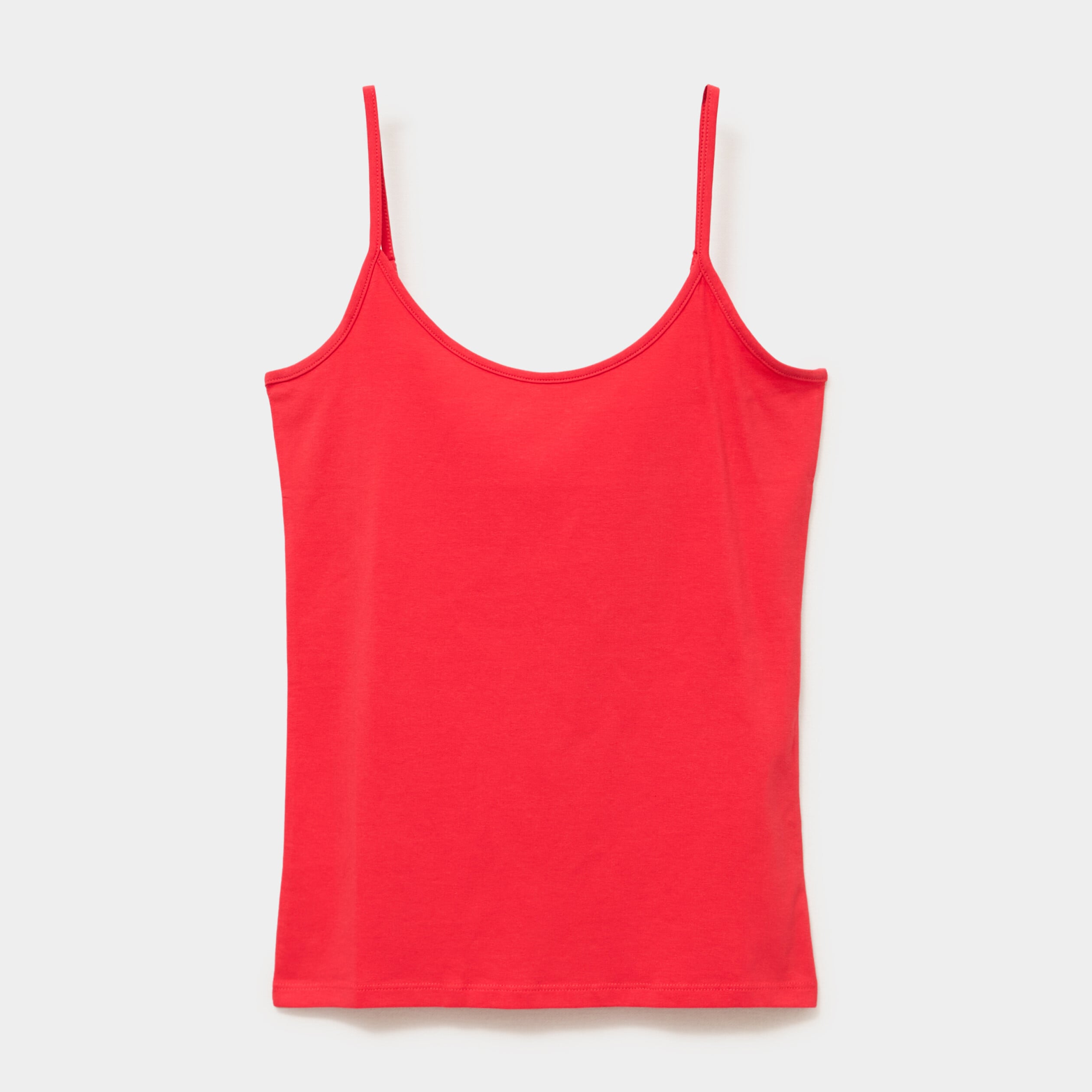 D&eacute;bardeur coton bretelles r&eacute;glables rouge femme