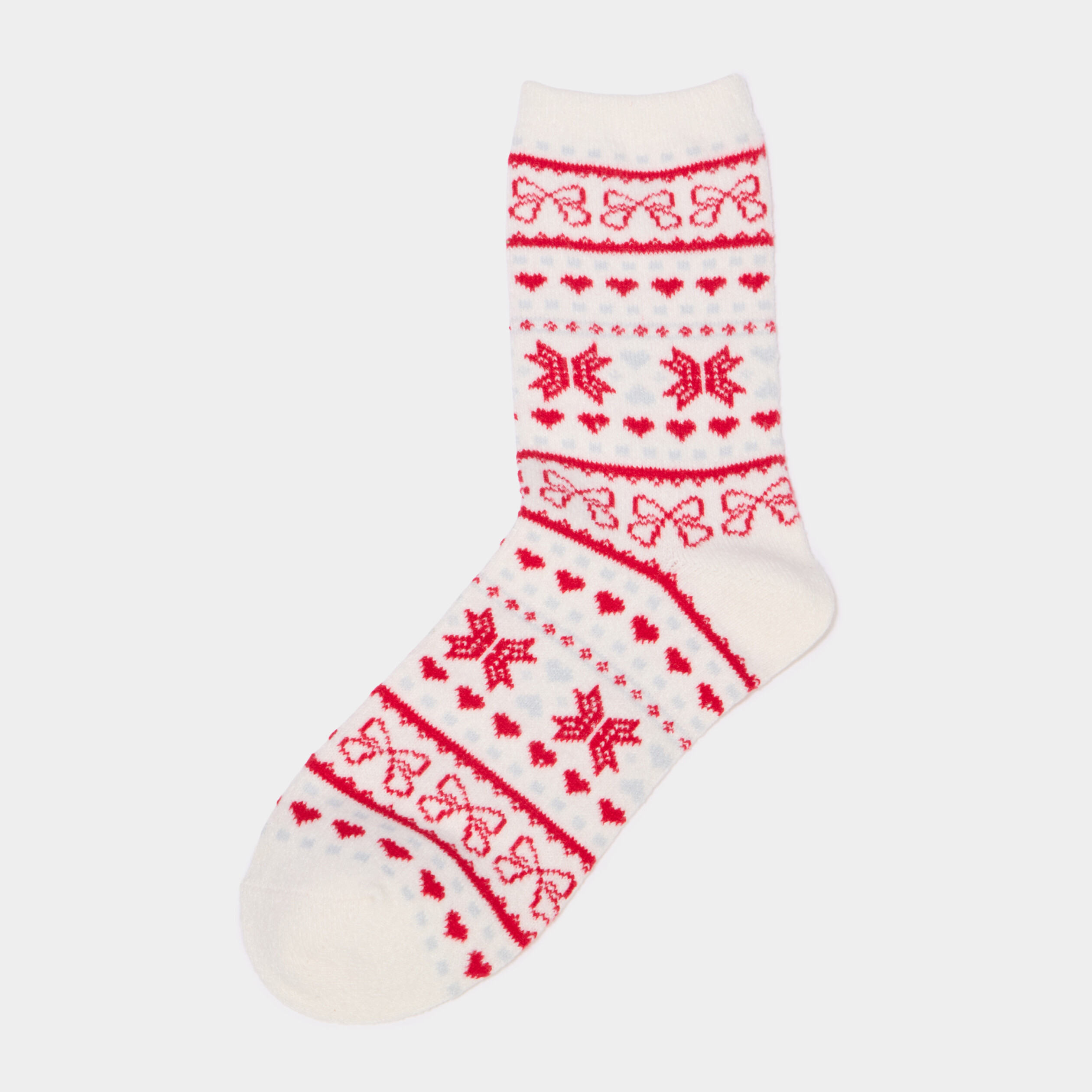 Lot 2 paires chaussettes de No&euml;l rouge femme