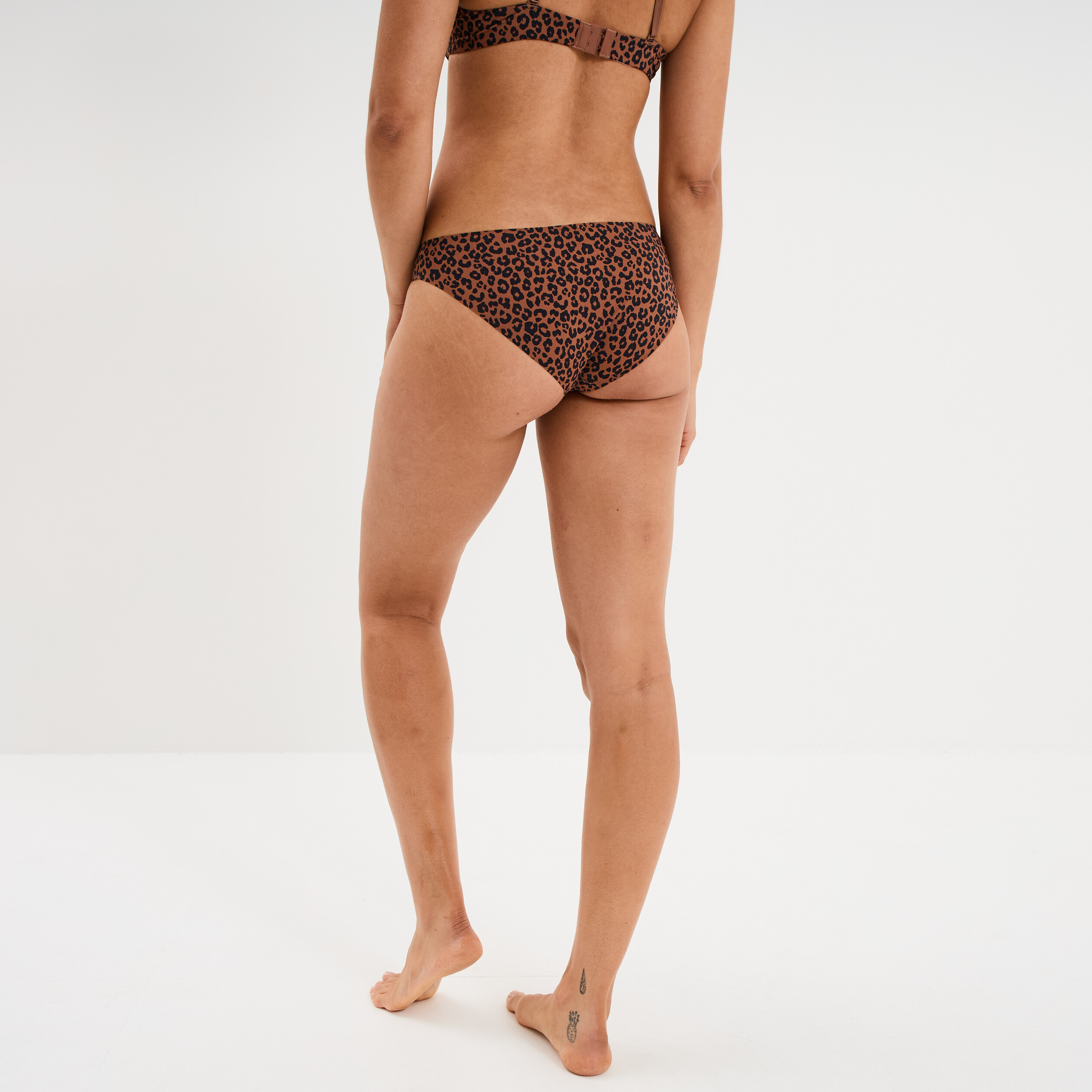 Culotte microfibre sans coutures marron femme