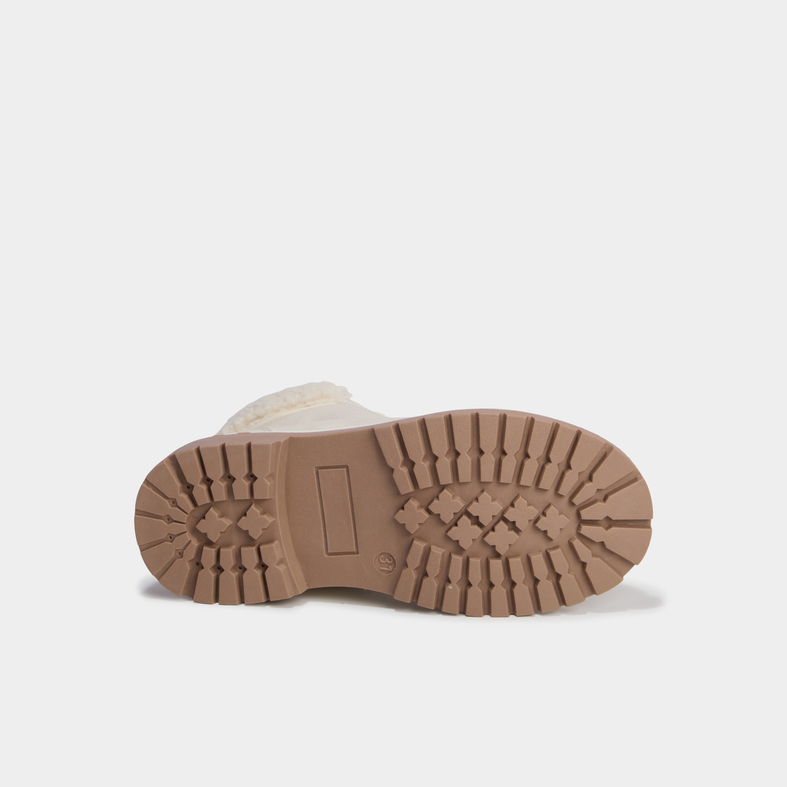 Bottines avec d&eacute;tails fausse fourrure creme fille
