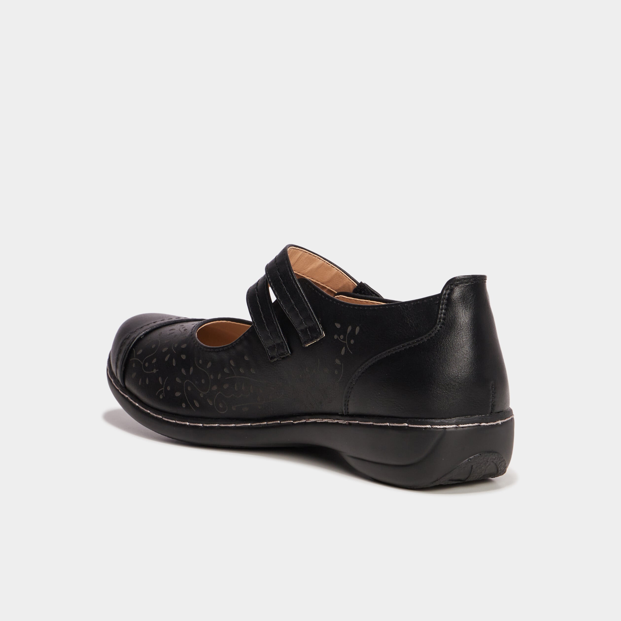 Ballerines pied large &agrave; brides noir femme