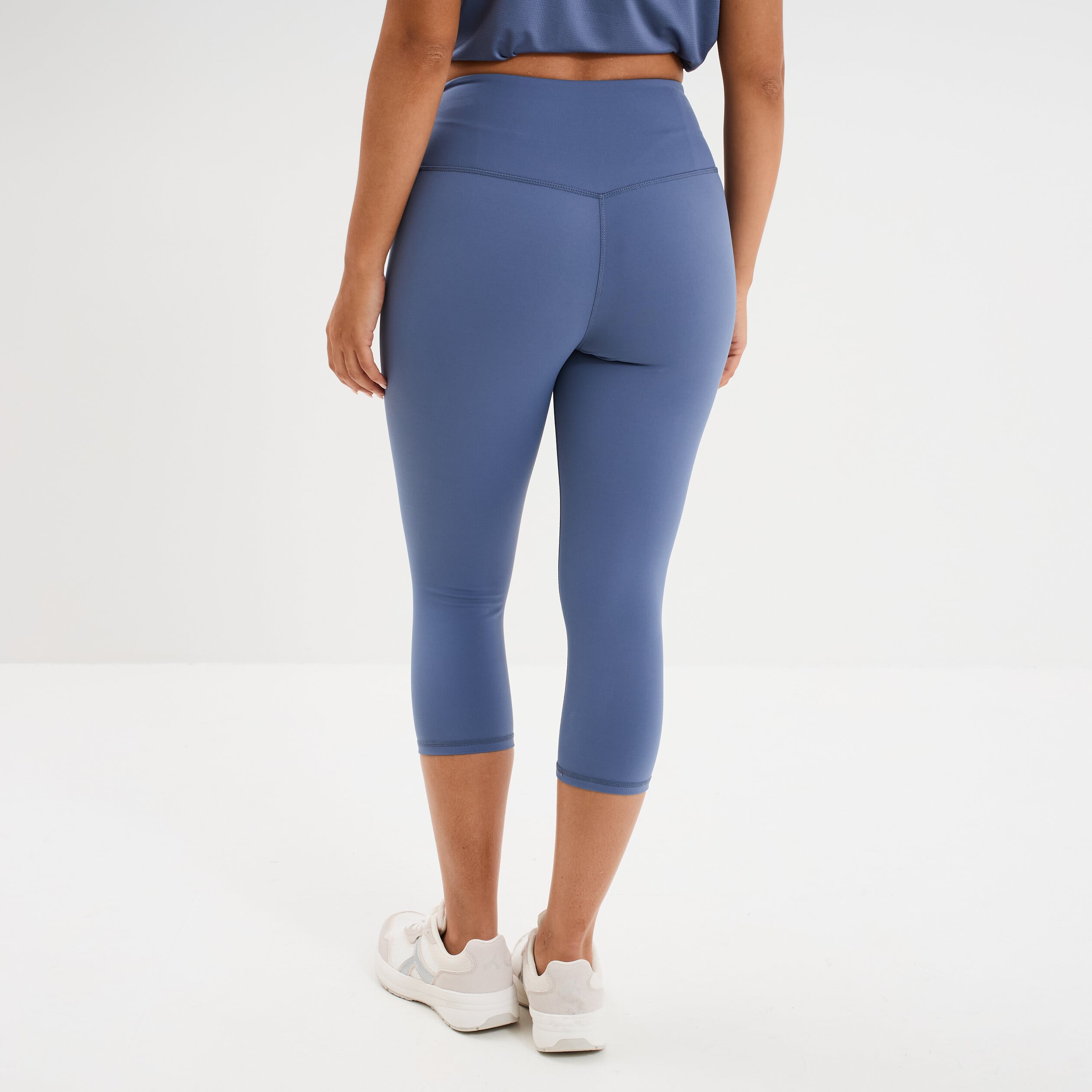 Legging corsaire de sport stretch bleu fonc&eacute; femme